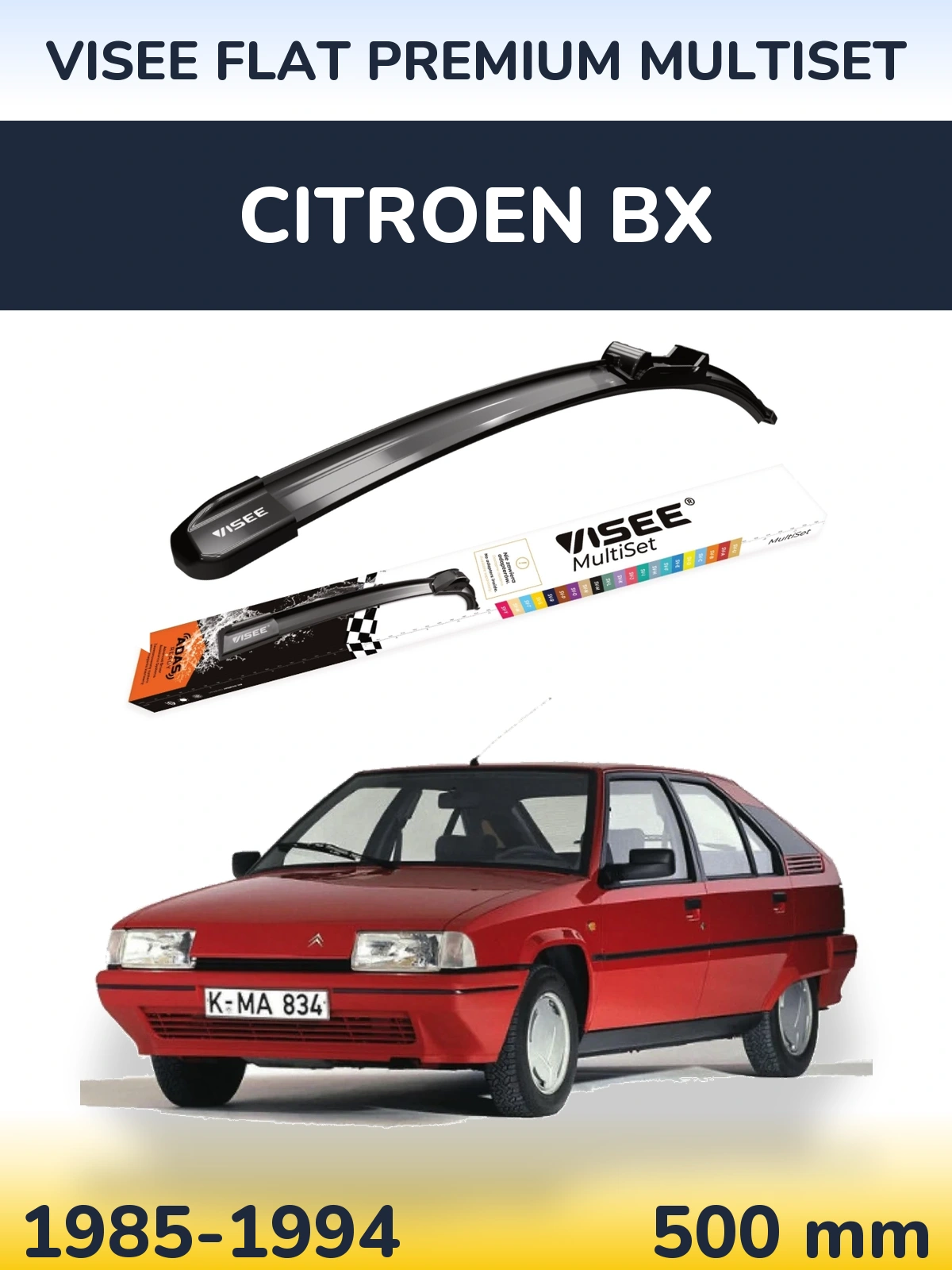 Torkarblad VISEE FLAT PREMIUM MultiSet för Citroen BX
