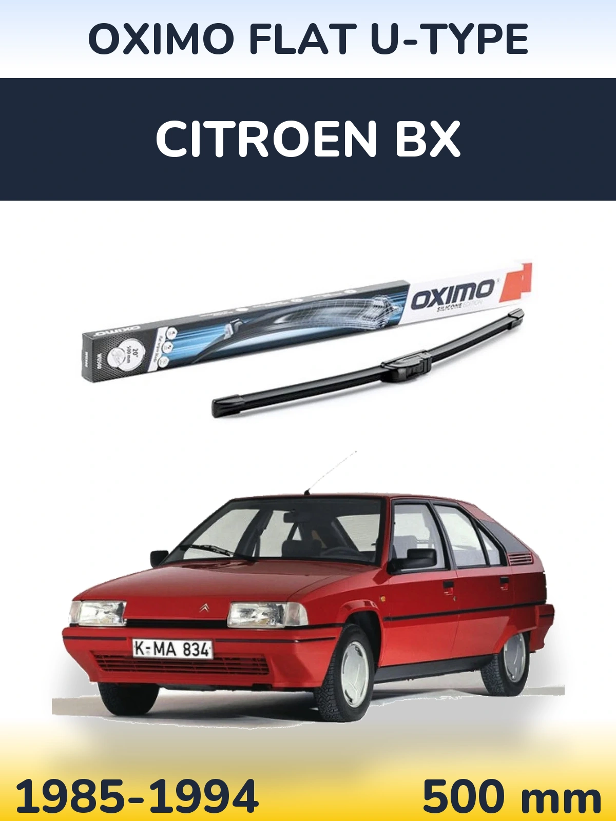 Torkarblad Oximo Flat U-type för Citroen BX