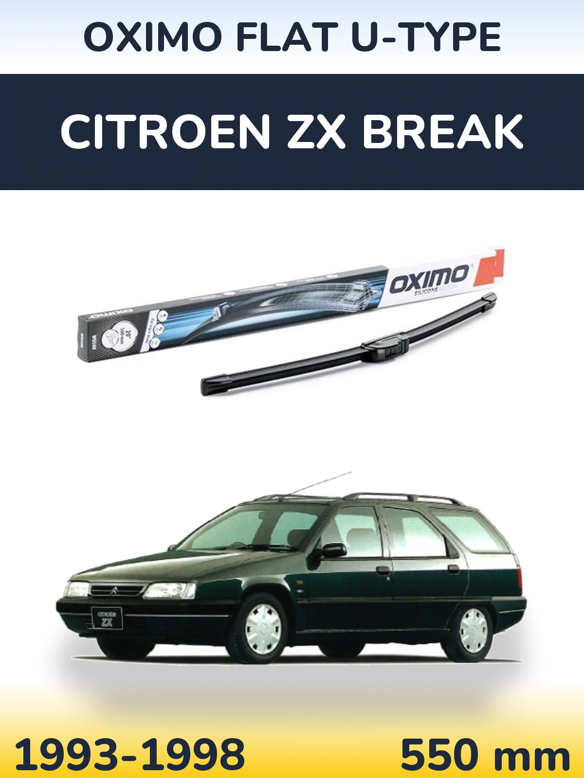 Torkarblad Oximo Flat U-type för Citroen ZX Break