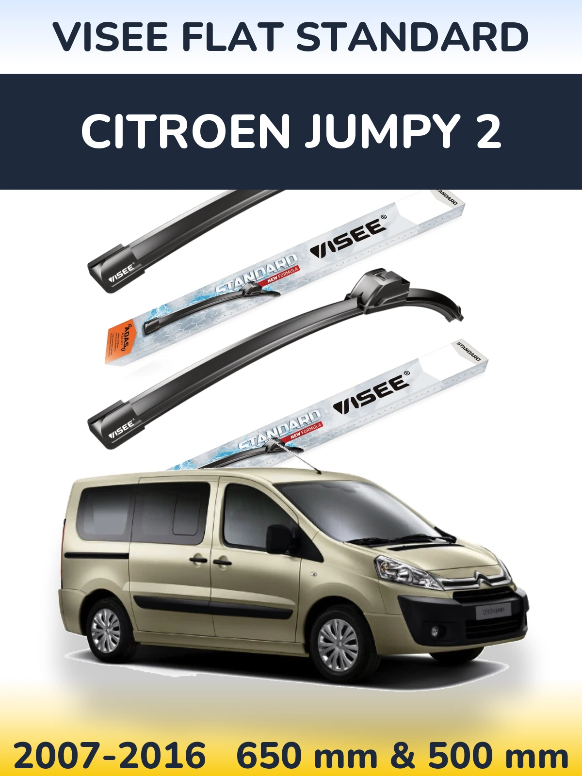 Torkarblad VISEE FLAT STANDARD för Citroen Jumpy 2