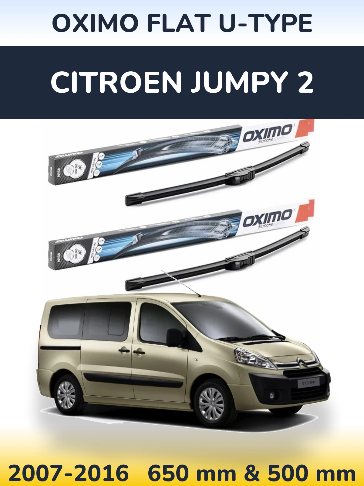 Torkarblad Oximo Flat U-type för Citroen Jumpy 2