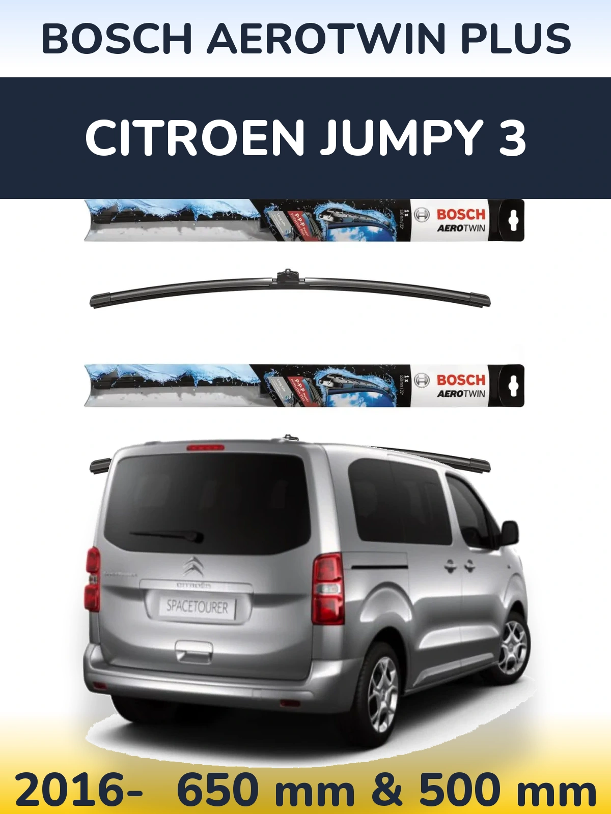 Torkarblad BOSCH AeroTwin Plus för Citroen Jumpy 3