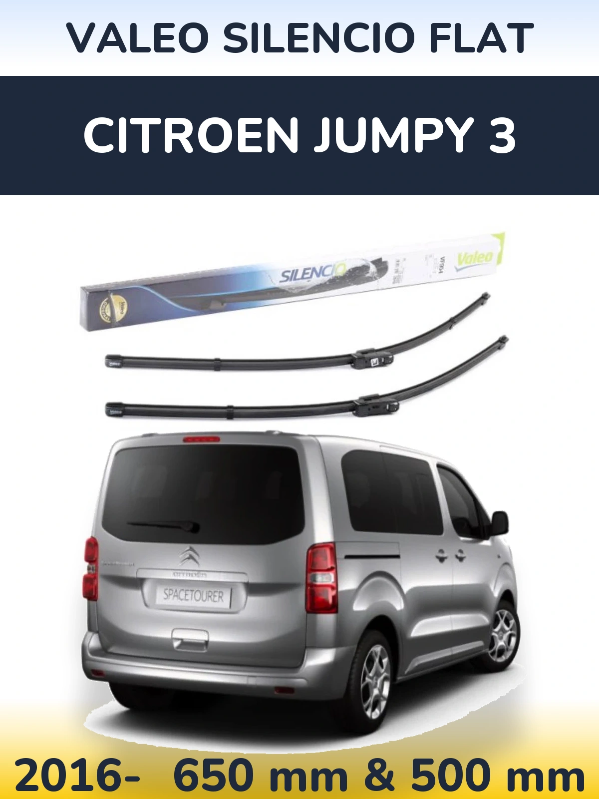 Torkarblad Valeo Silencio Flat för Citroen Jumpy 3