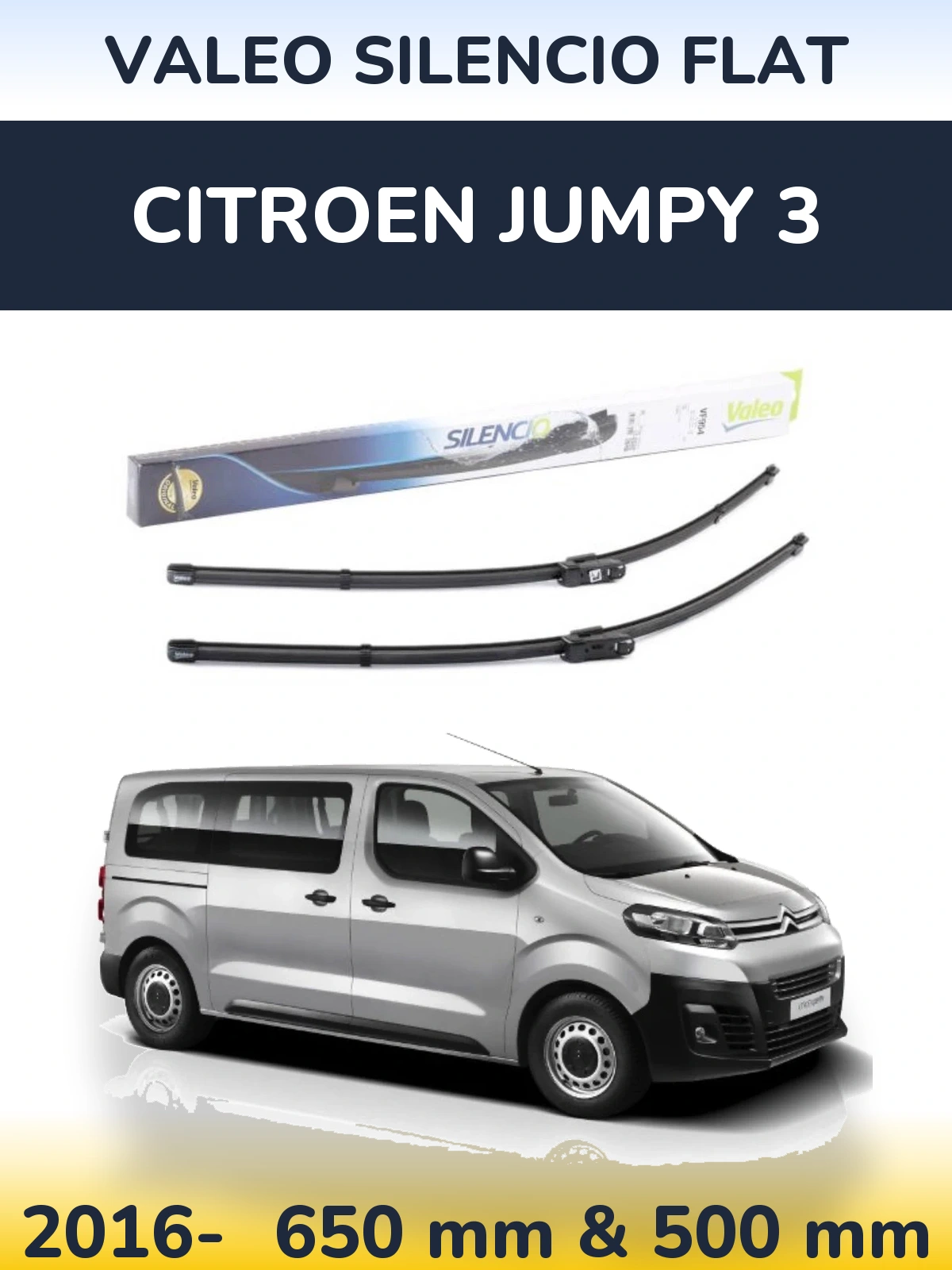 Torkarblad Valeo Silencio Flat för Citroen Jumpy 3