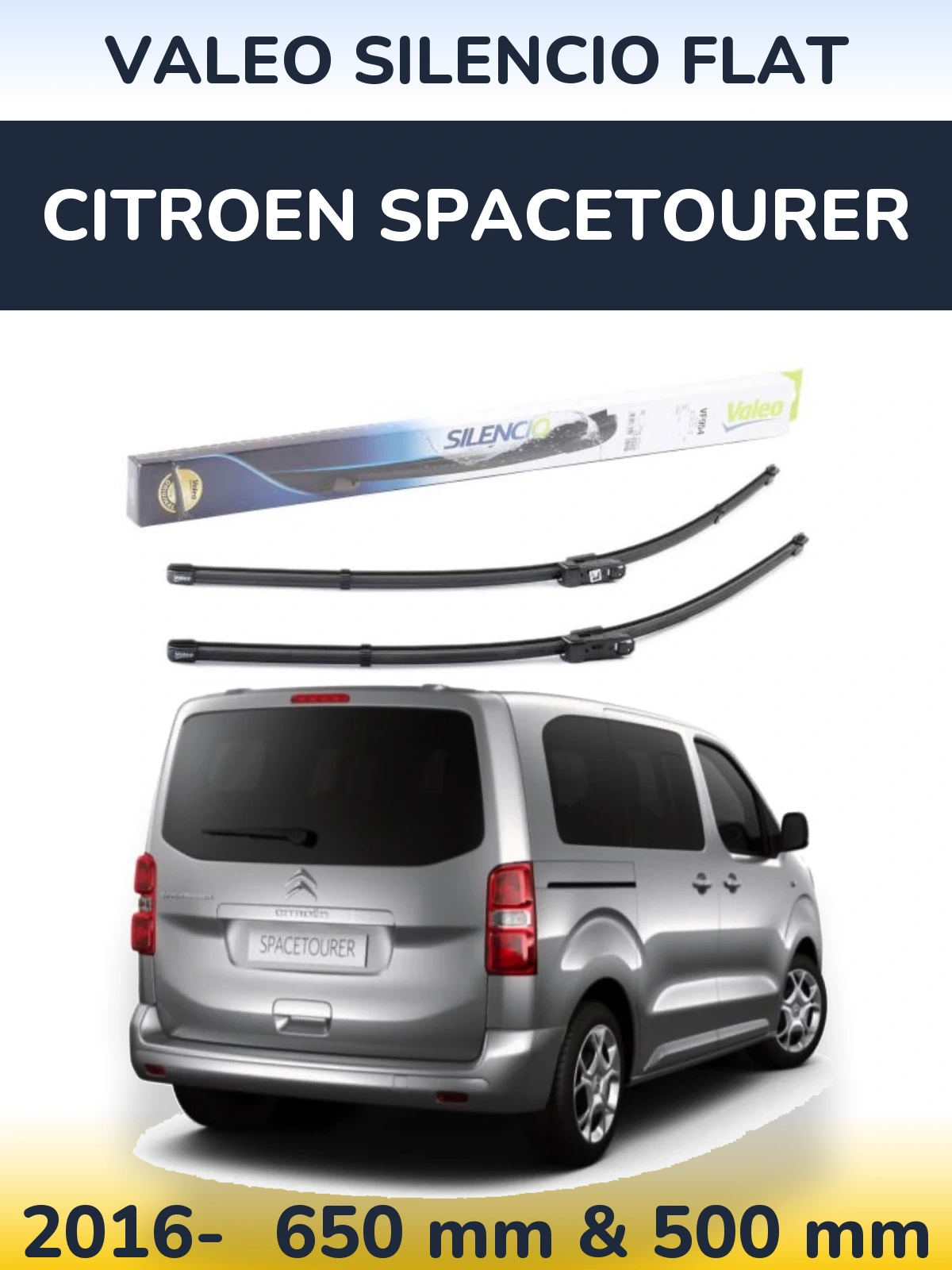 Torkarblad Valeo Silencio Flat för Citroen SpaceTourer