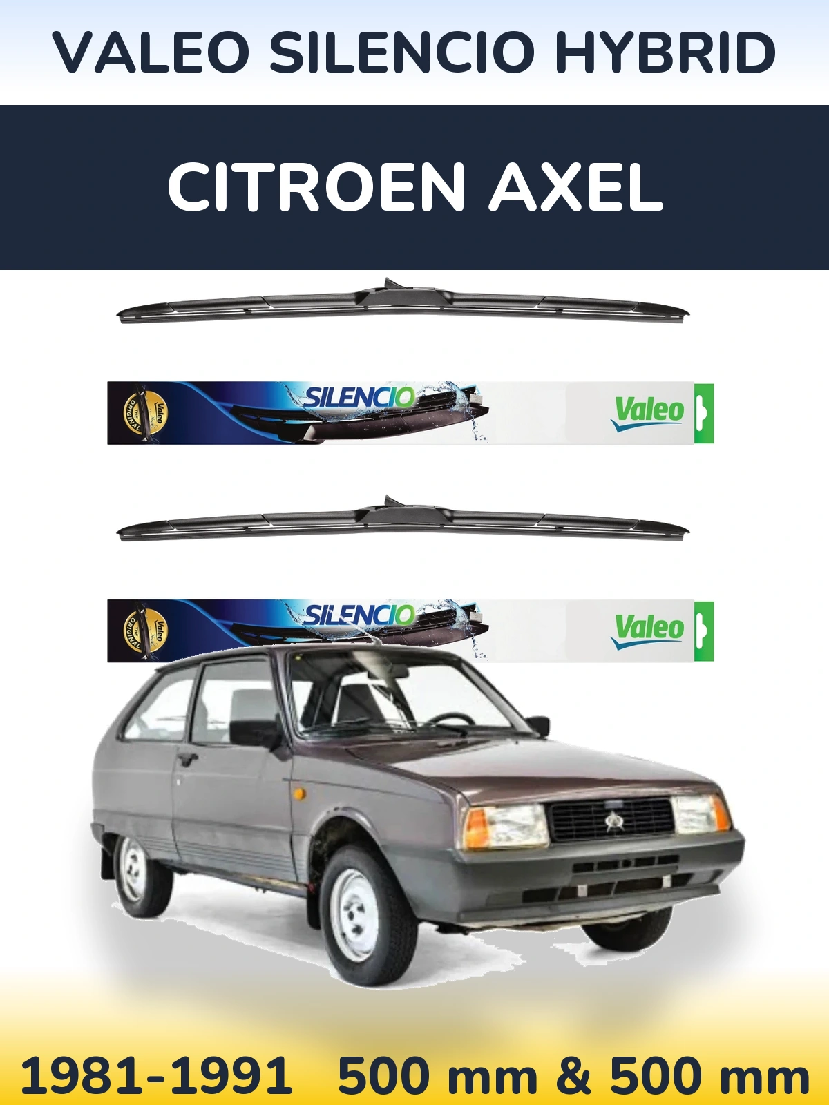 Torkarblad Valeo Silencio Hybrid för Citroen Axel