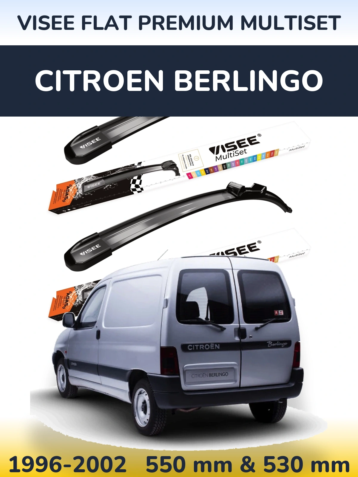 Torkarblad VISEE FLAT PREMIUM MultiSet för Citroen Berlingo
