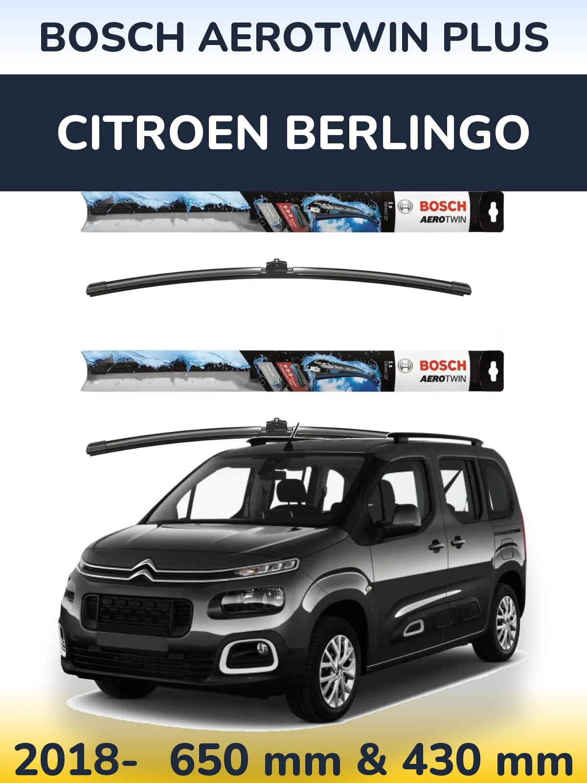 Torkarblad BOSCH AeroTwin Plus för Citroen Berlingo