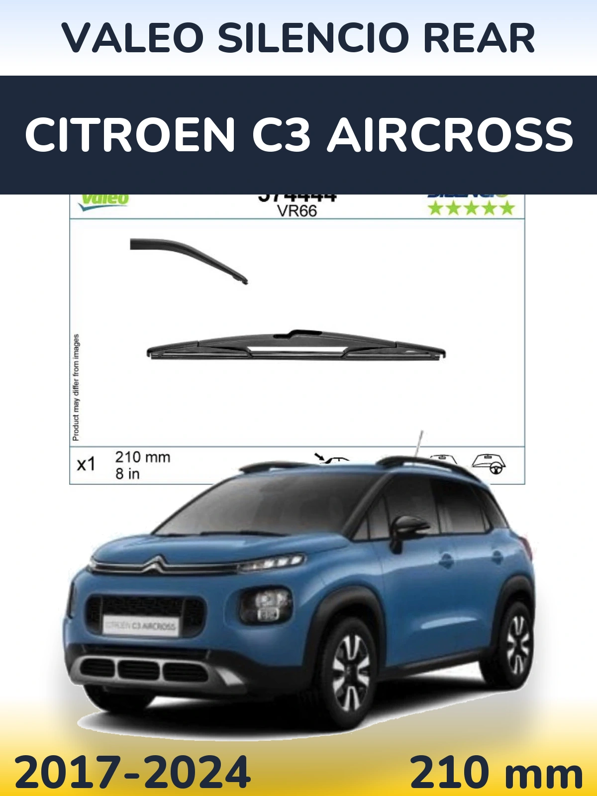 Torkarblad Valeo Silencio Rear för Citroen C3 Aircross