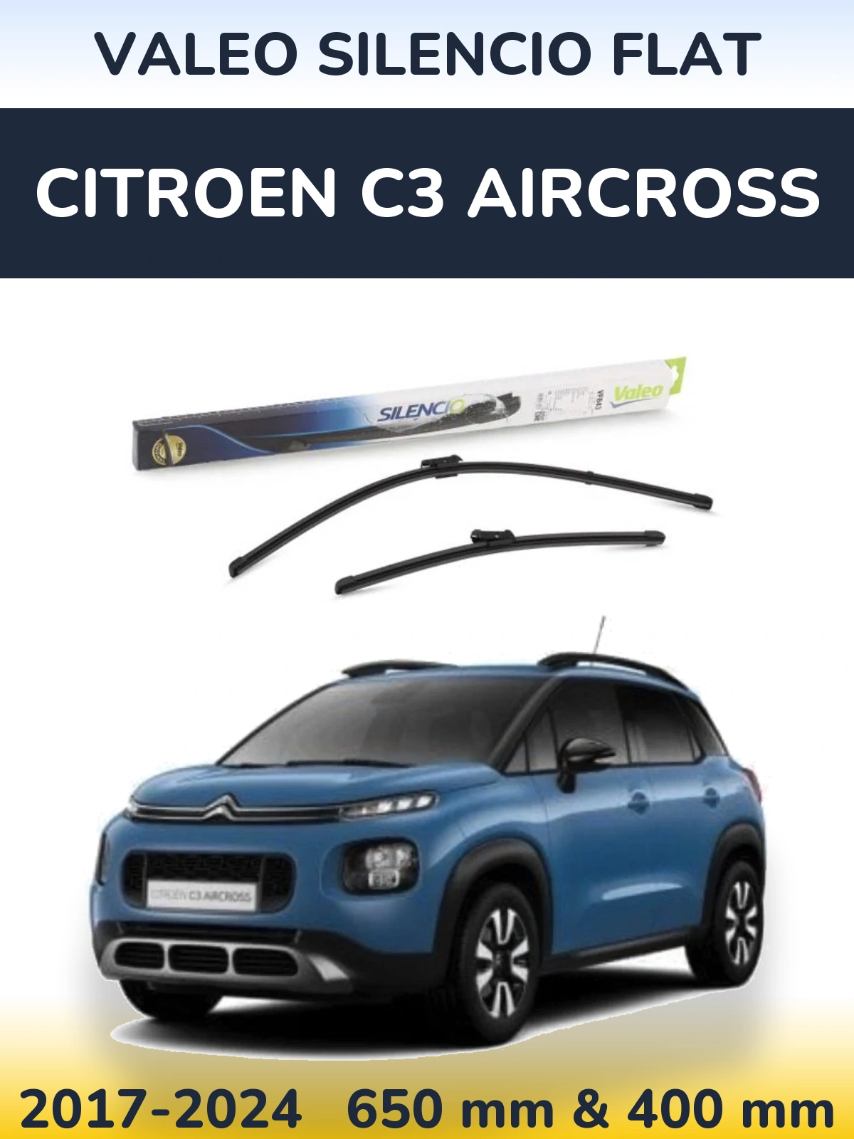Torkarblad Valeo Silencio Flat för Citroen C3 Aircross
