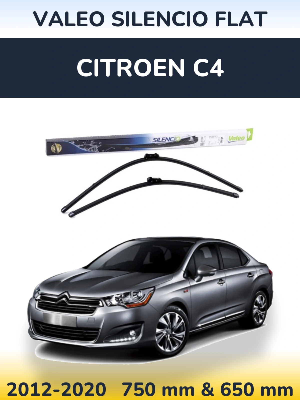 Torkarblad Valeo Silencio Flat för Citroen C4