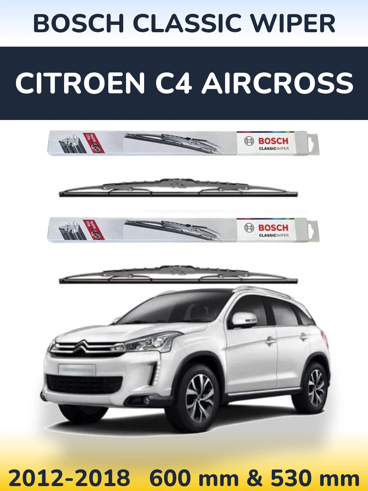 Torkarblad BOSCH Classic Wiper för Citroen C4 Aircross
