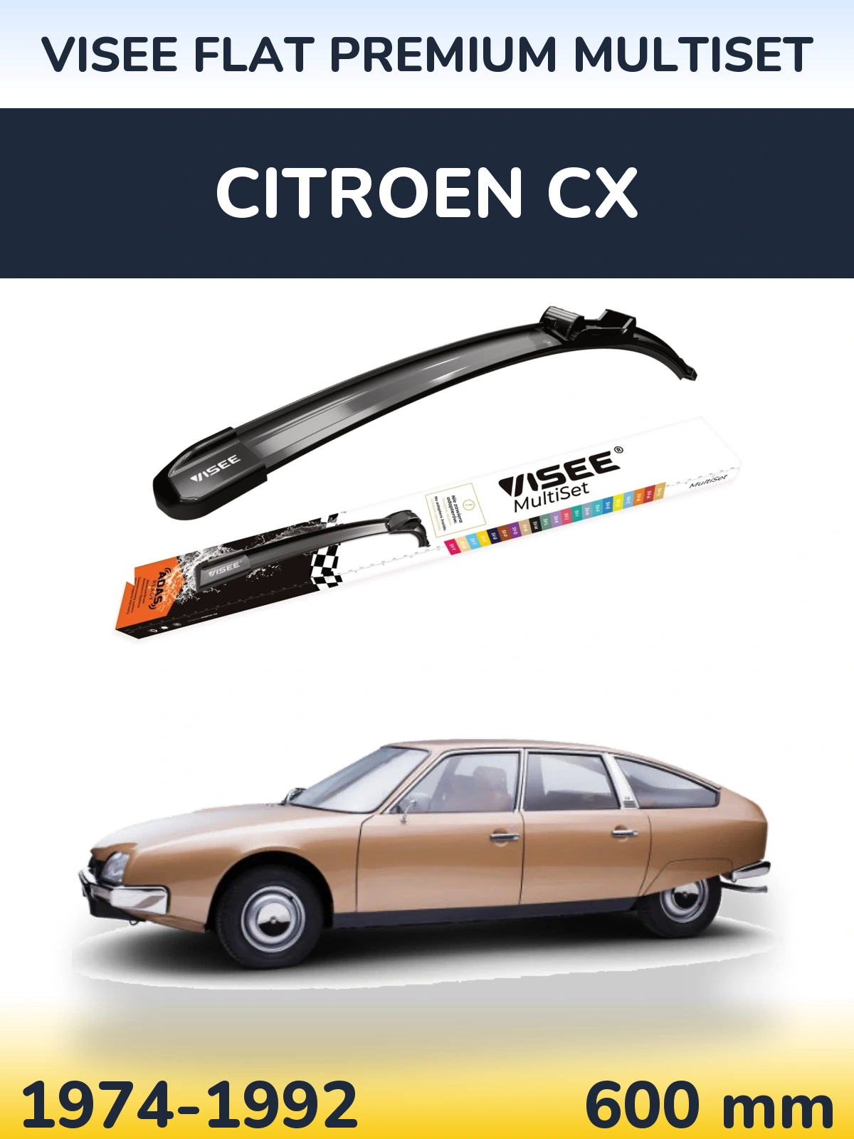 Torkarblad VISEE FLAT PREMIUM MultiSet för Citroen CX
