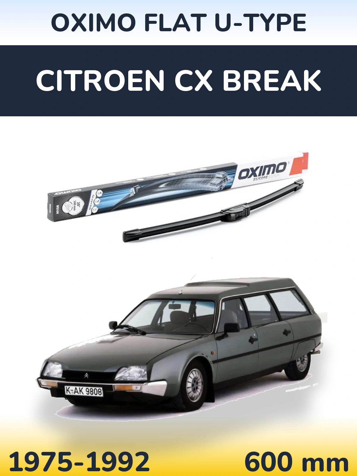 Torkarblad Oximo Flat U-type för Citroen CX Break