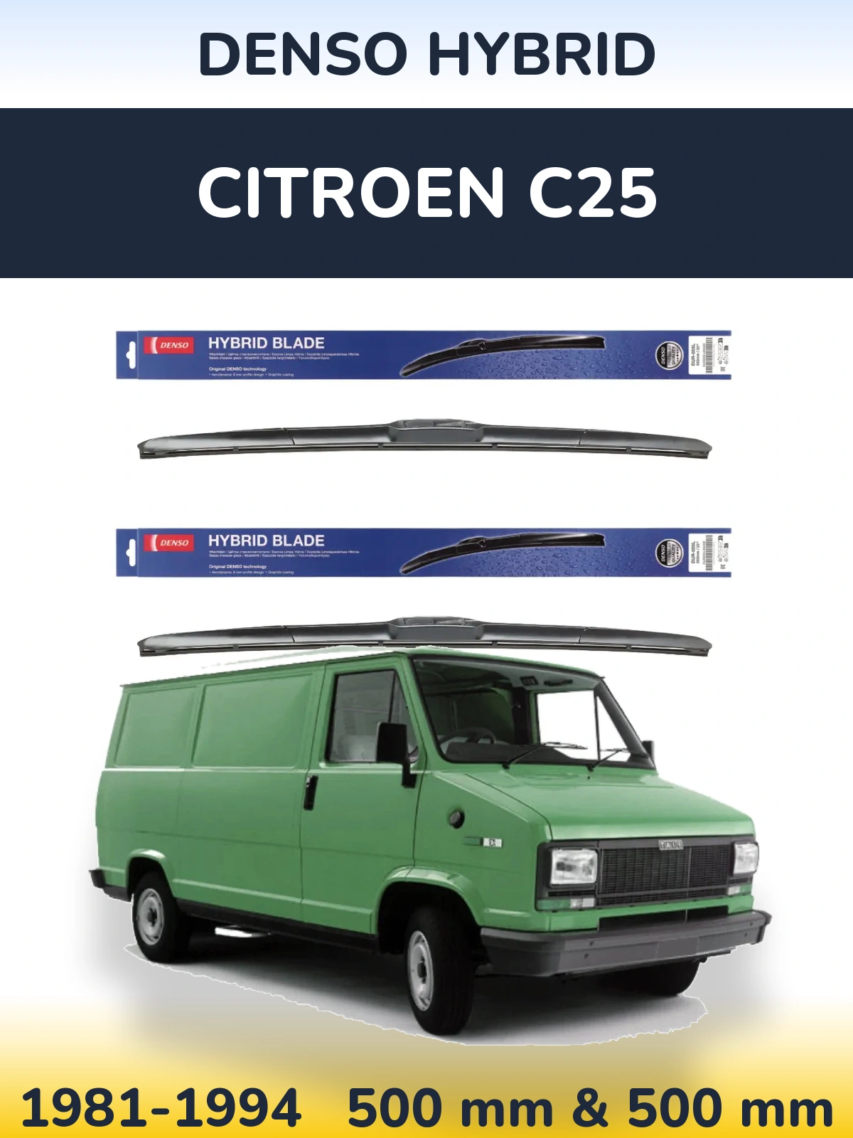 Torkarblad Denso Hybrid för Citroen C25
