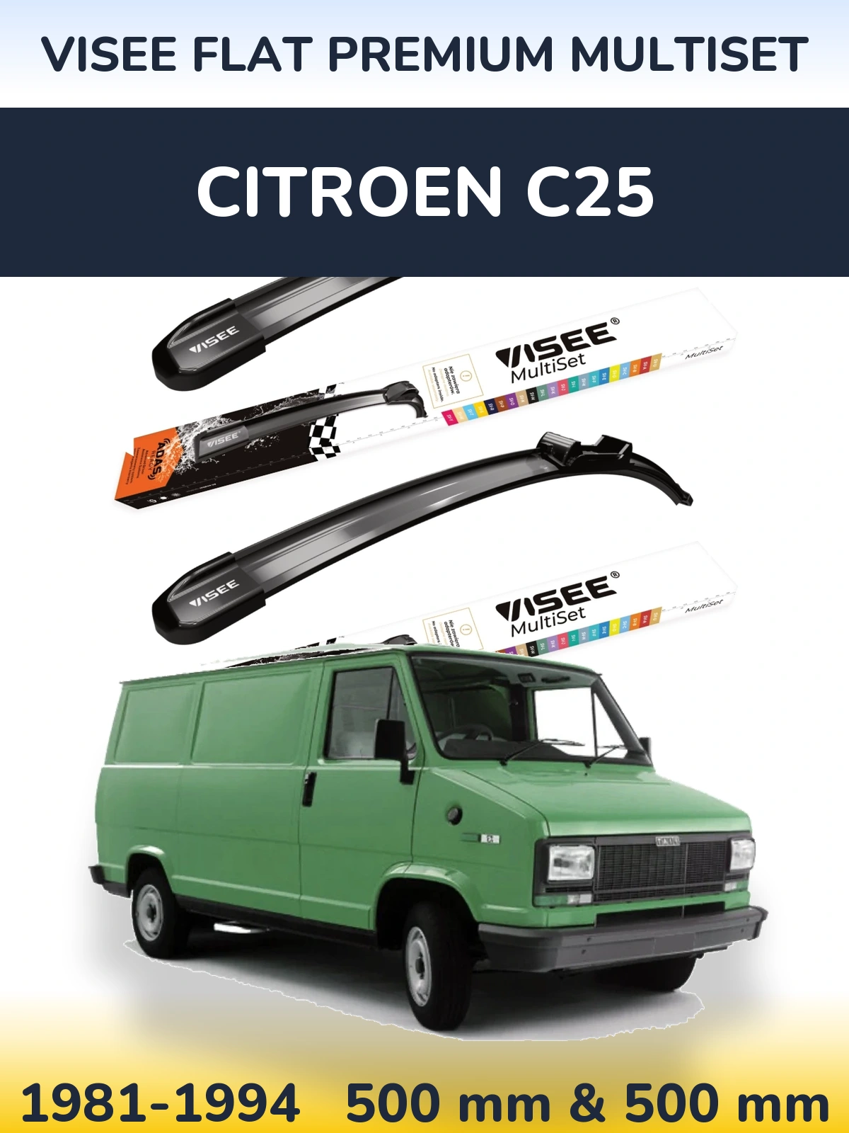 Torkarblad VISEE FLAT PREMIUM MultiSet för Citroen C25