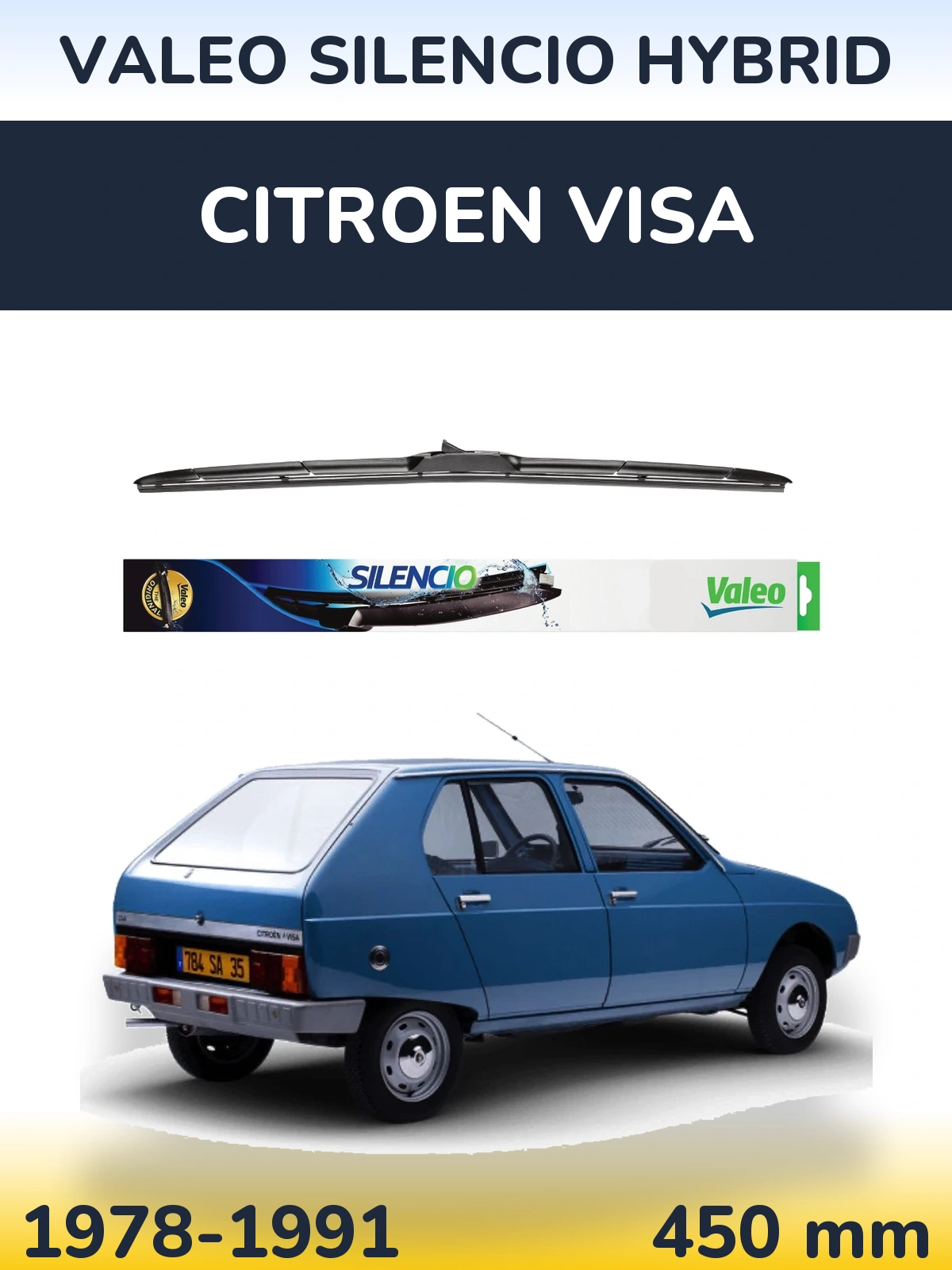 Torkarblad Valeo Silencio Hybrid för Citroen Visa
