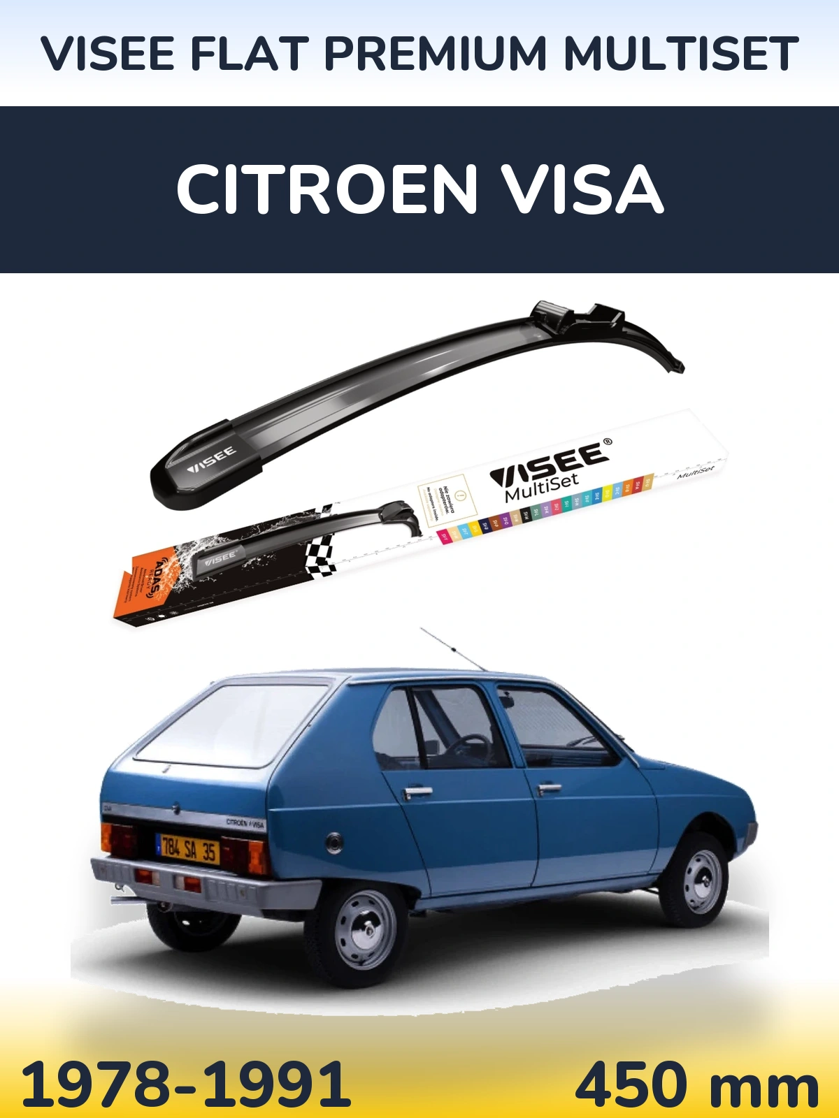 Torkarblad VISEE FLAT PREMIUM MultiSet för Citroen Visa