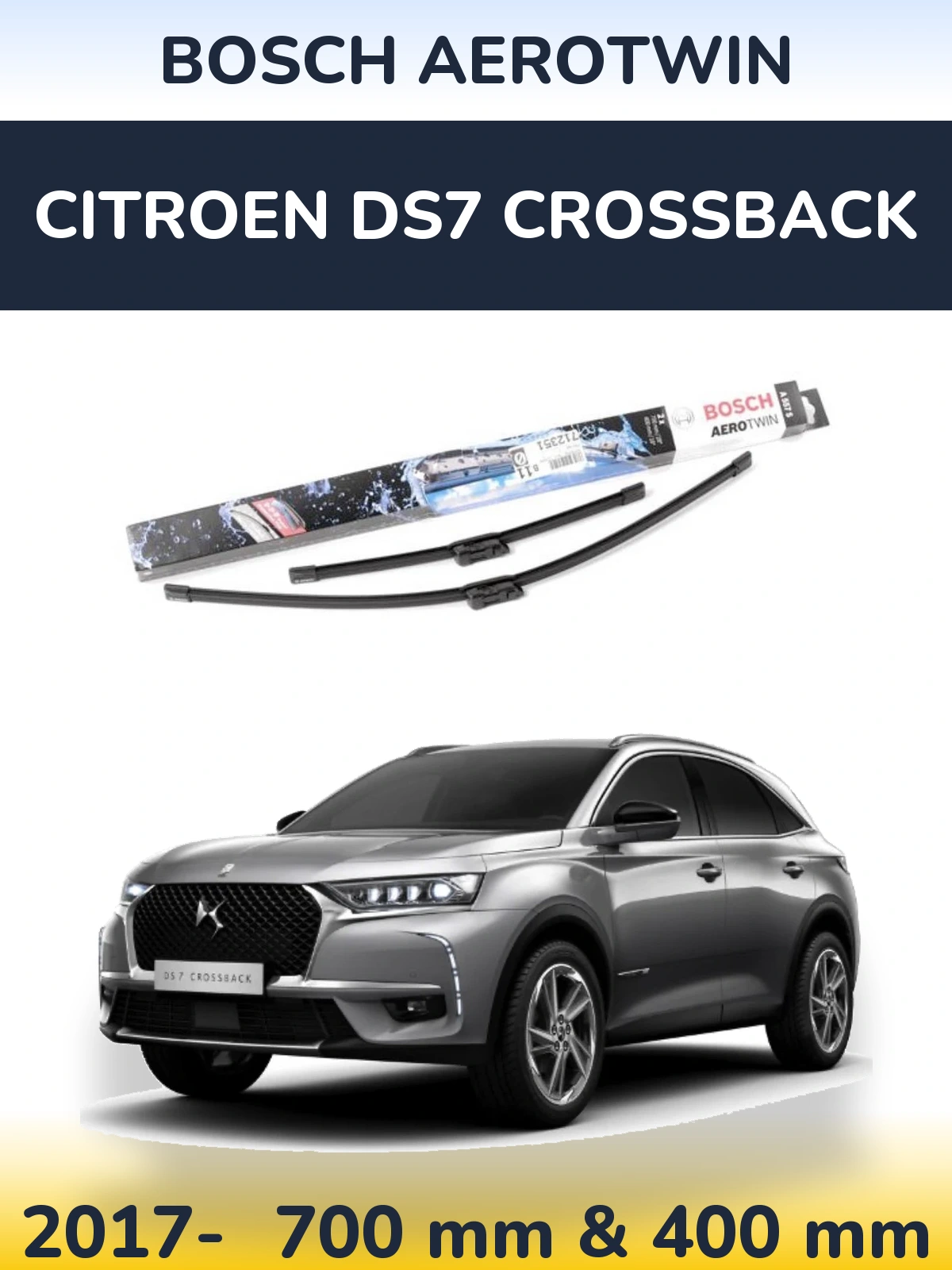 Torkarblad BOSCH AeroTwin för Citroen DS7 Crossback