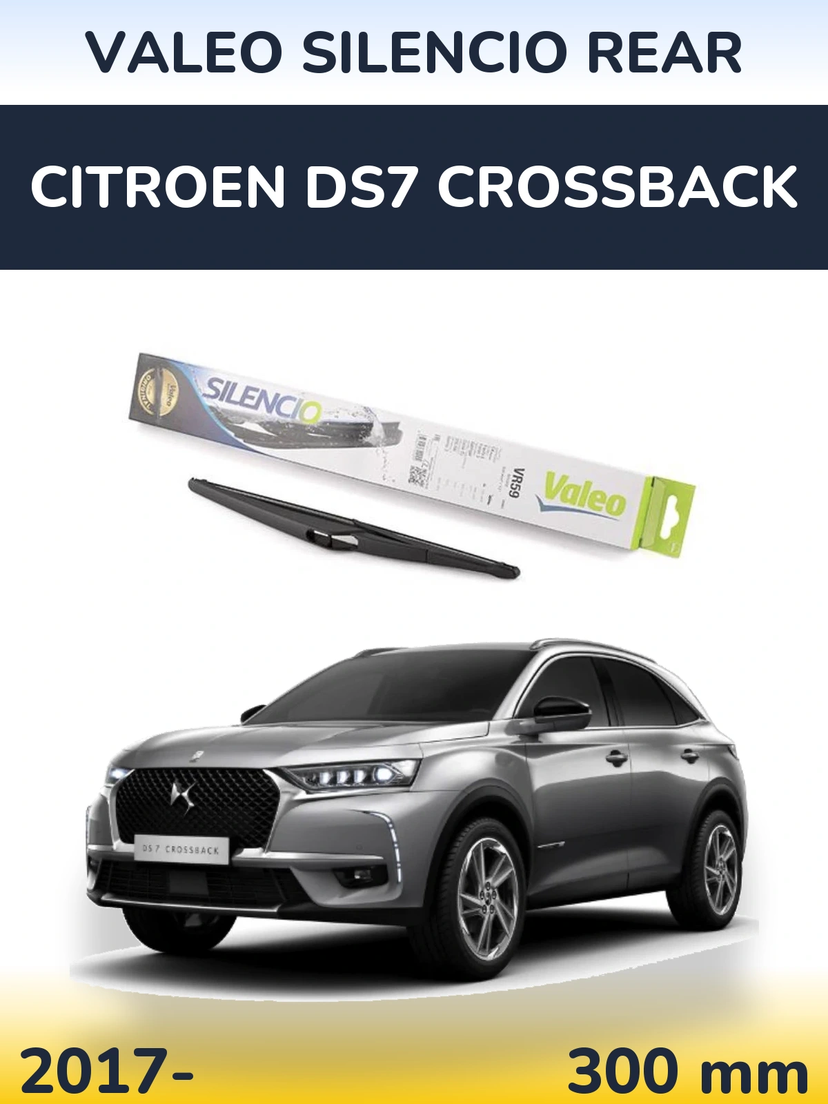 Torkarblad Valeo Silencio Rear för Citroen DS7 Crossback
