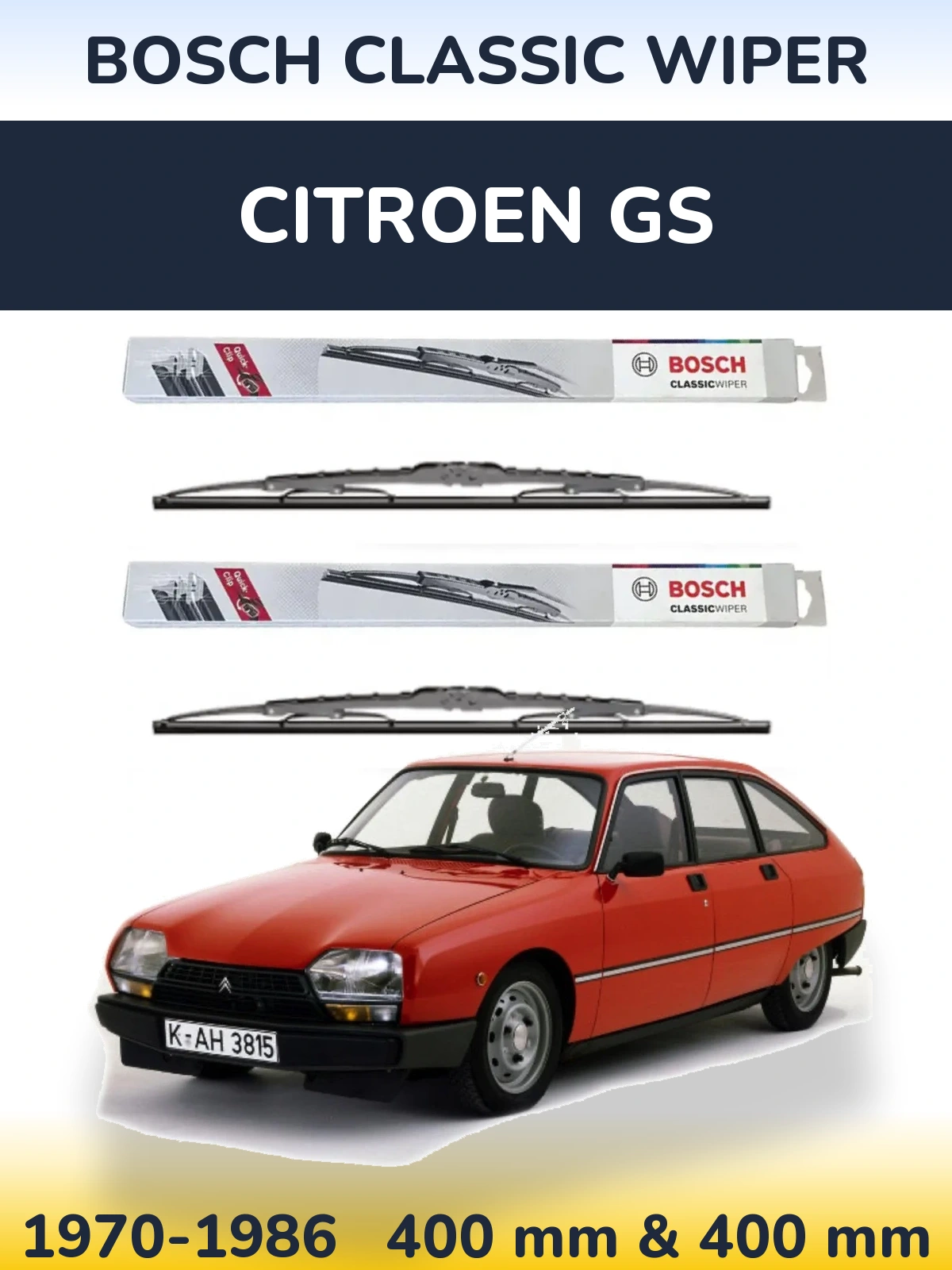 Torkarblad BOSCH Classic Wiper för Citroen GS