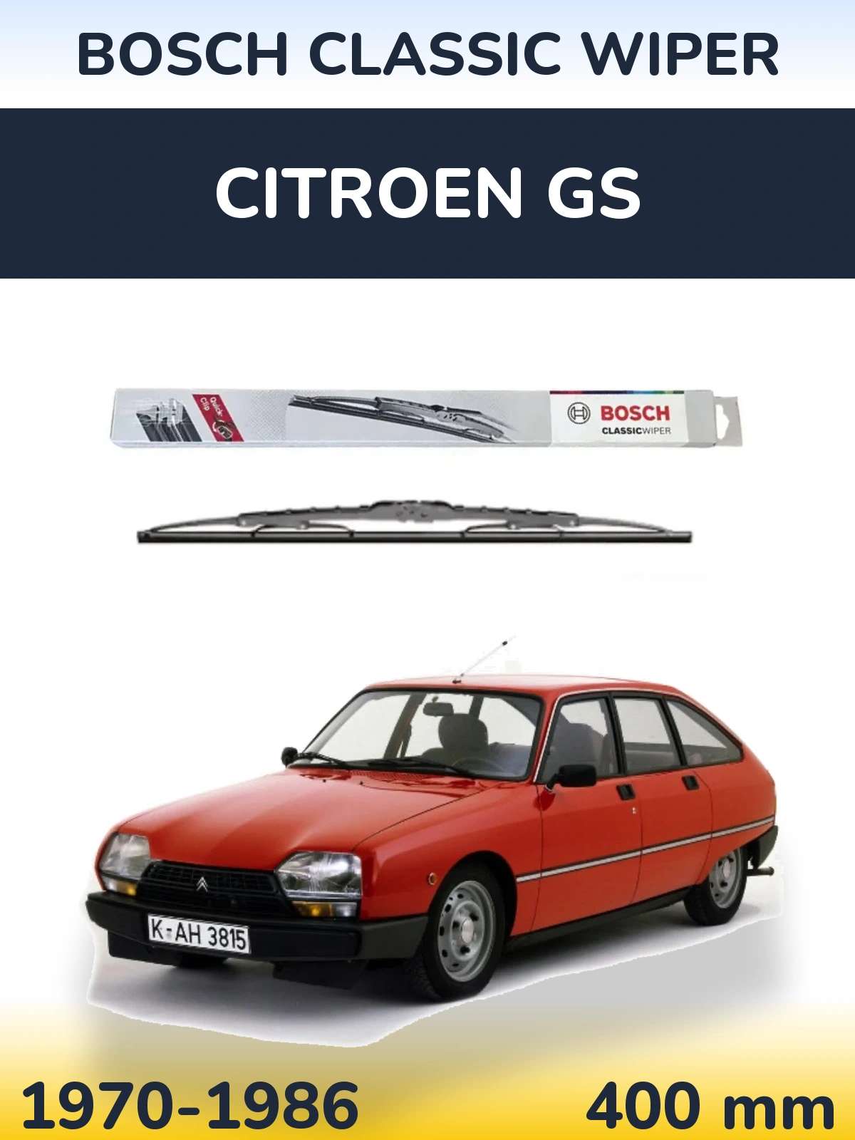 Torkarblad BOSCH Classic Wiper för Citroen GS