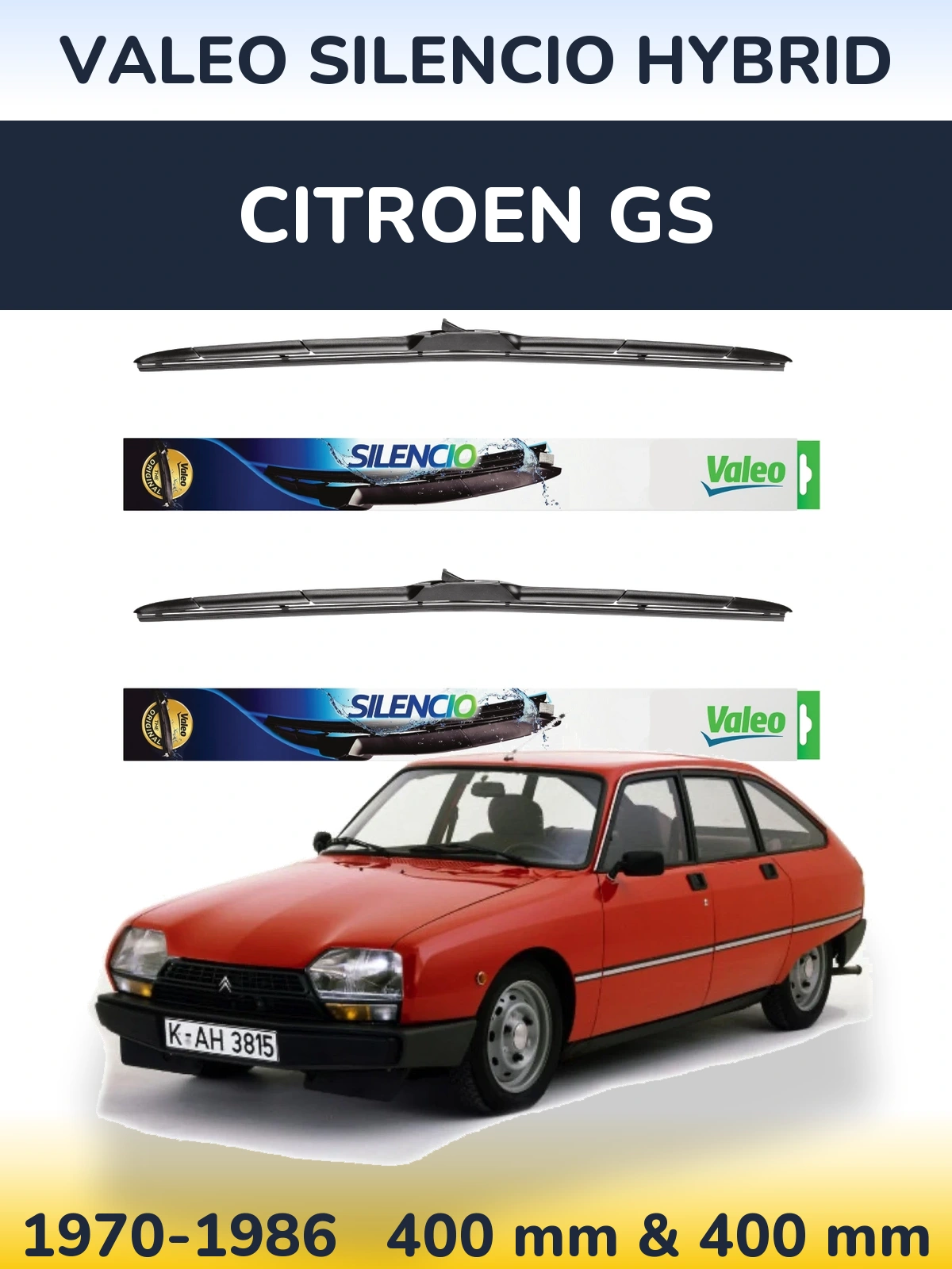 Torkarblad Valeo Silencio Hybrid för Citroen GS