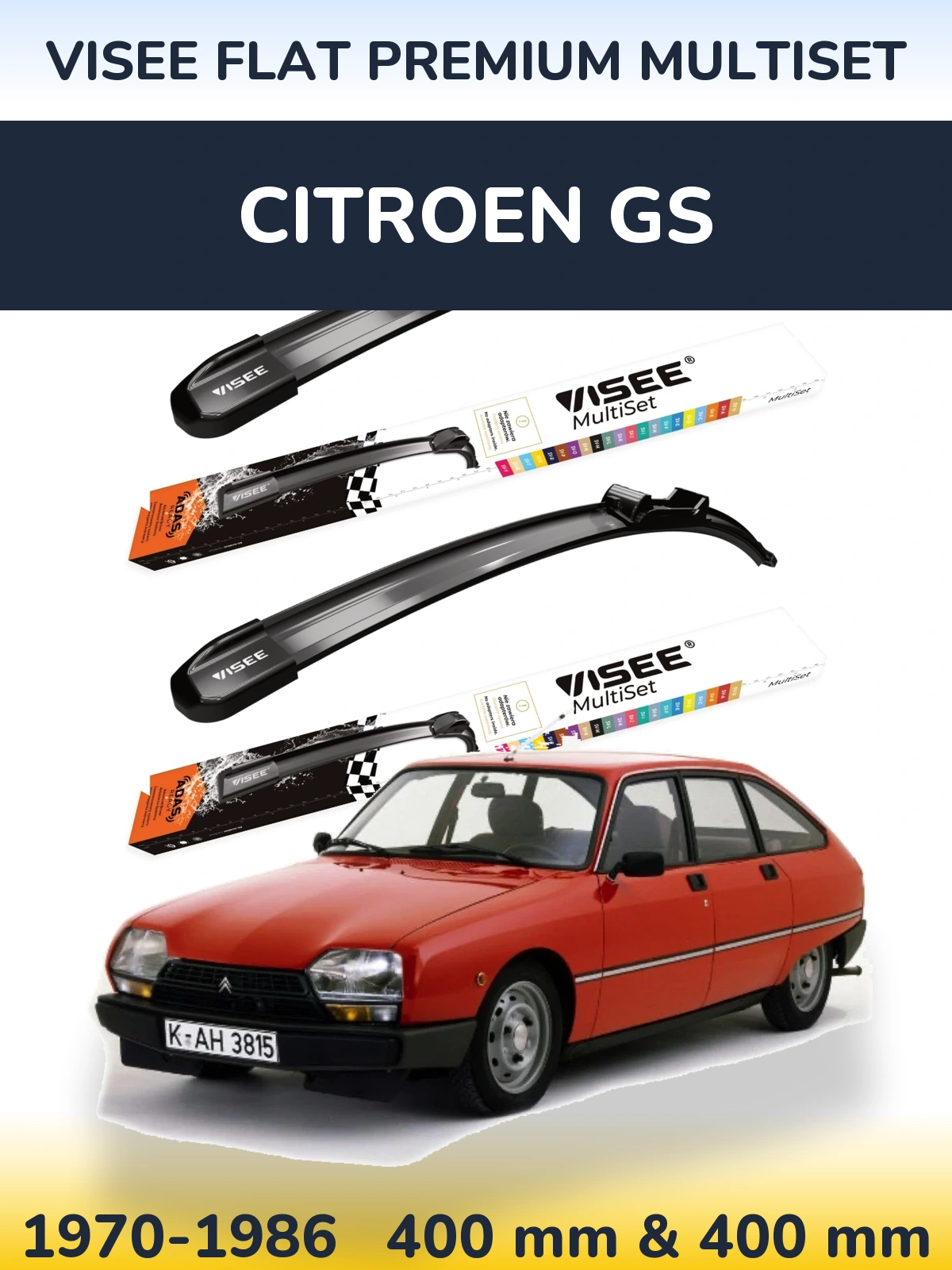 Torkarblad VISEE FLAT PREMIUM MultiSet för Citroen GS