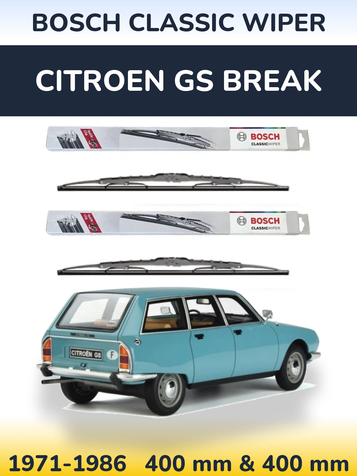 Torkarblad BOSCH Classic Wiper för Citroen GS Break