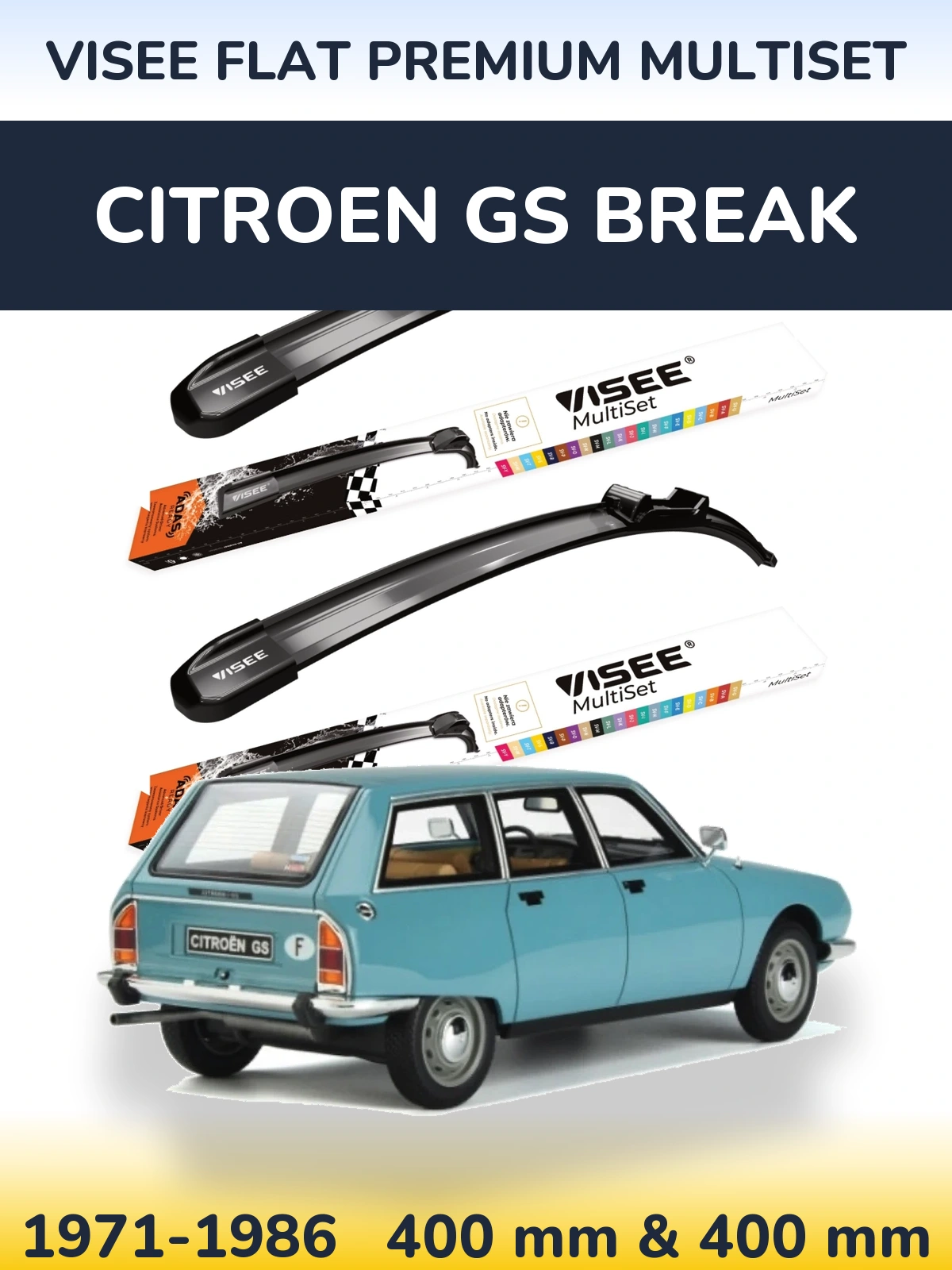 Torkarblad VISEE FLAT PREMIUM MultiSet för Citroen GS Break
