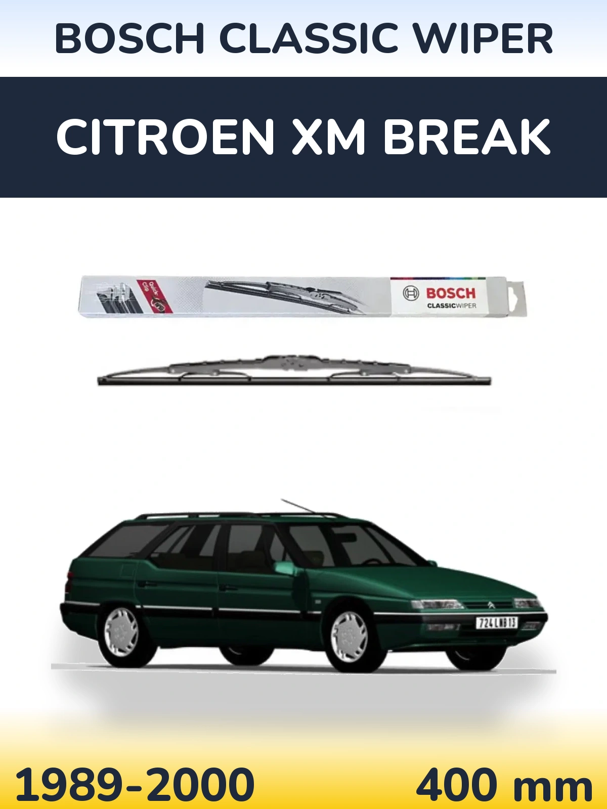 Задня щітка BOSCH Classic Wiper 400 мм для Citroen XM Break 1989-2000