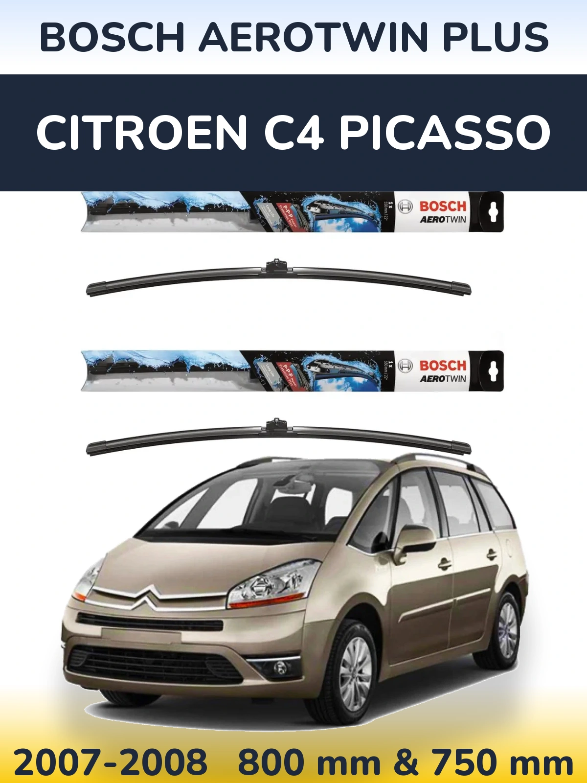 Torkarblad BOSCH AeroTwin Plus för Citroen C4 Picasso