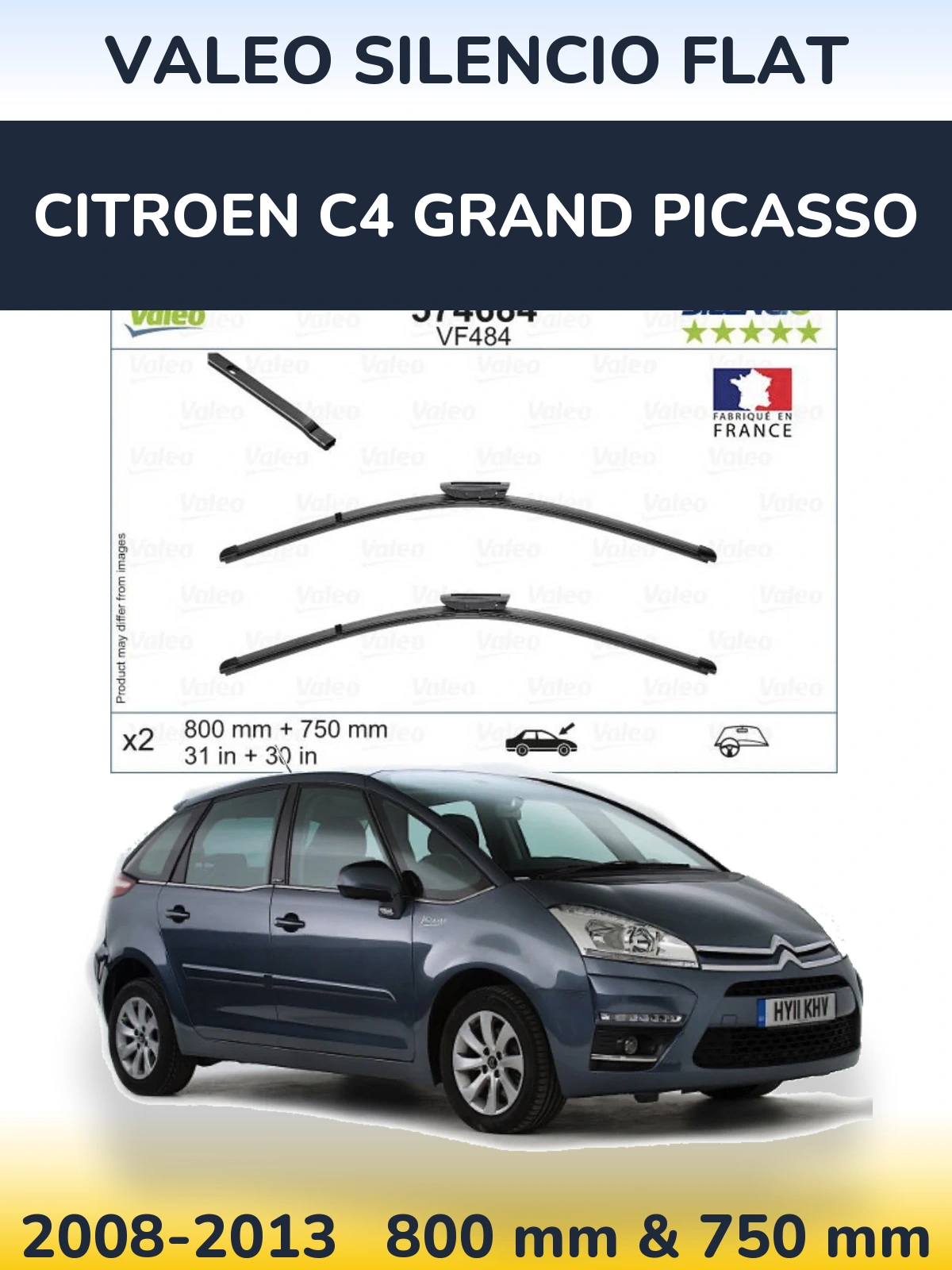 Torkarblad Valeo Silencio Flat för Citroen C4 Grand Picasso