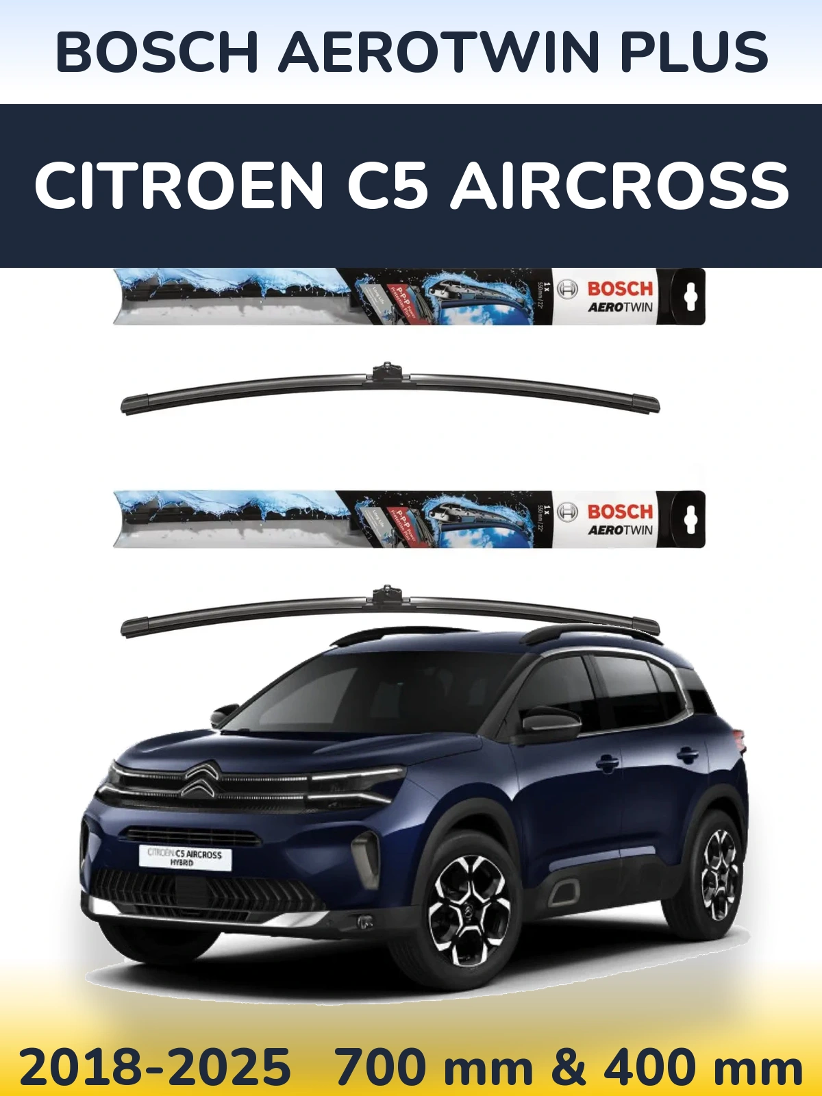 Torkarblad BOSCH AeroTwin Plus för Citroen C5 Aircross