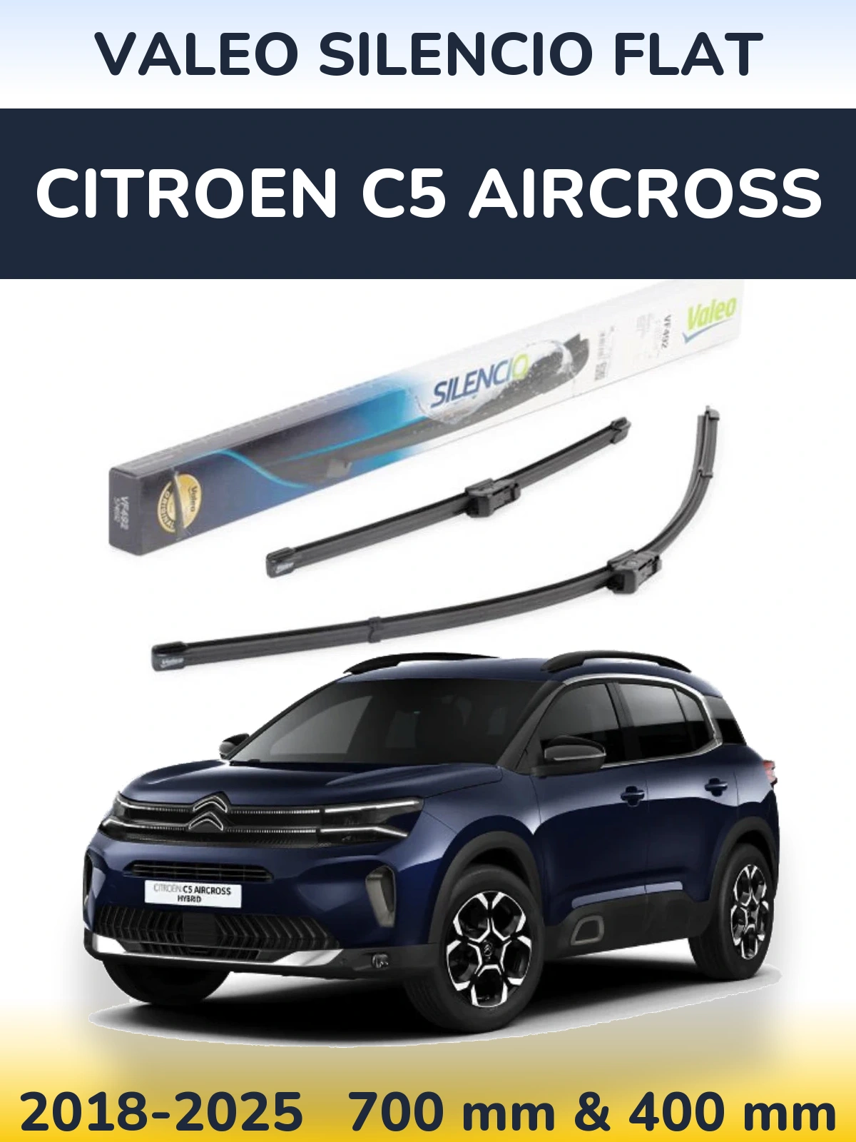 Torkarblad Valeo Silencio Flat för Citroen C5 Aircross