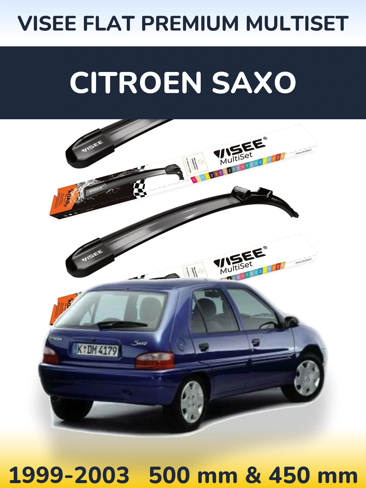 Torkarblad VISEE FLAT PREMIUM MultiSet för Citroen Saxo