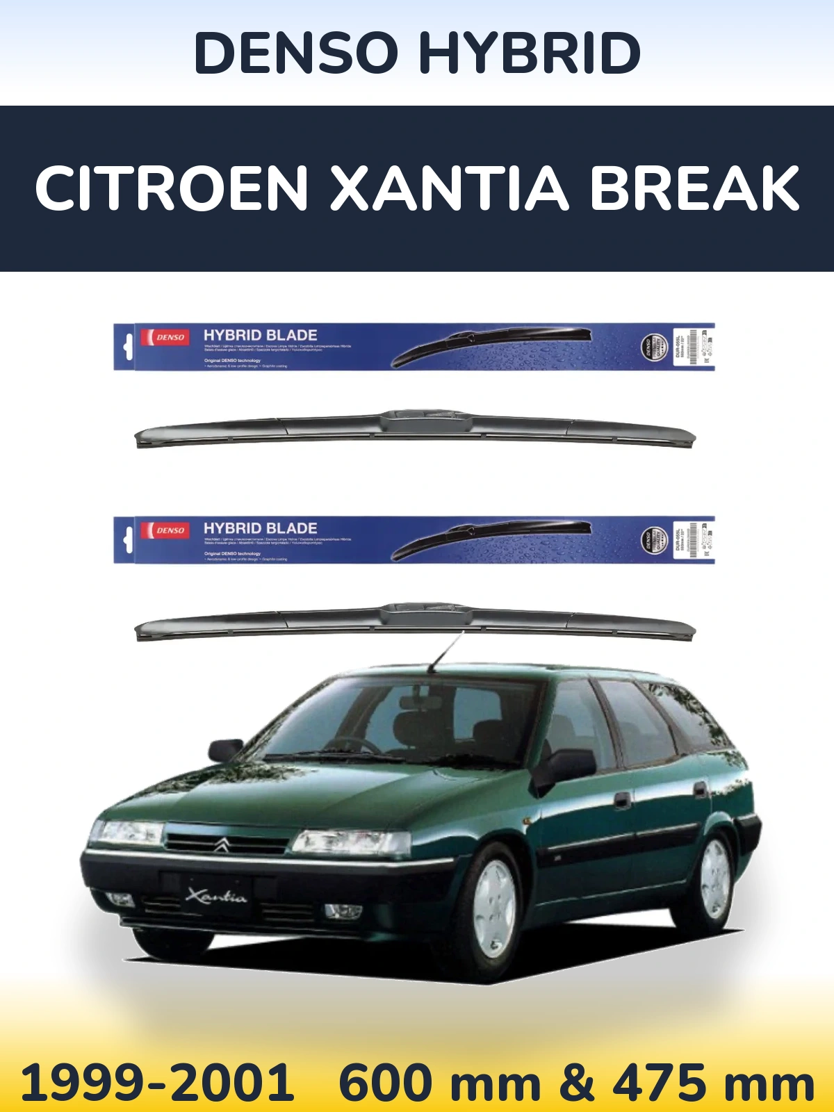 Torkarblad Denso Hybrid för Citroen Xantia Break