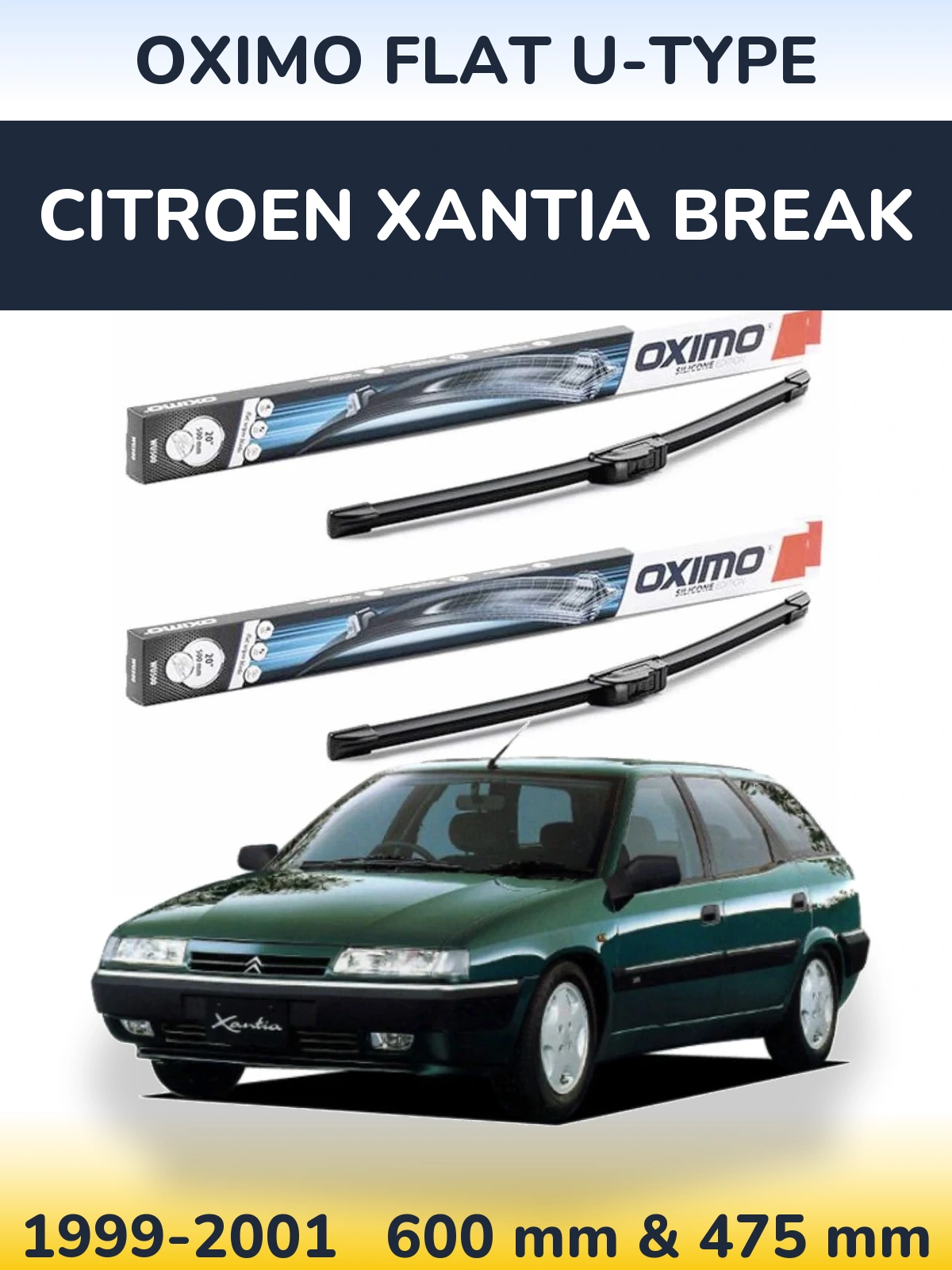 Torkarblad Oximo Flat U-type för Citroen Xantia Break