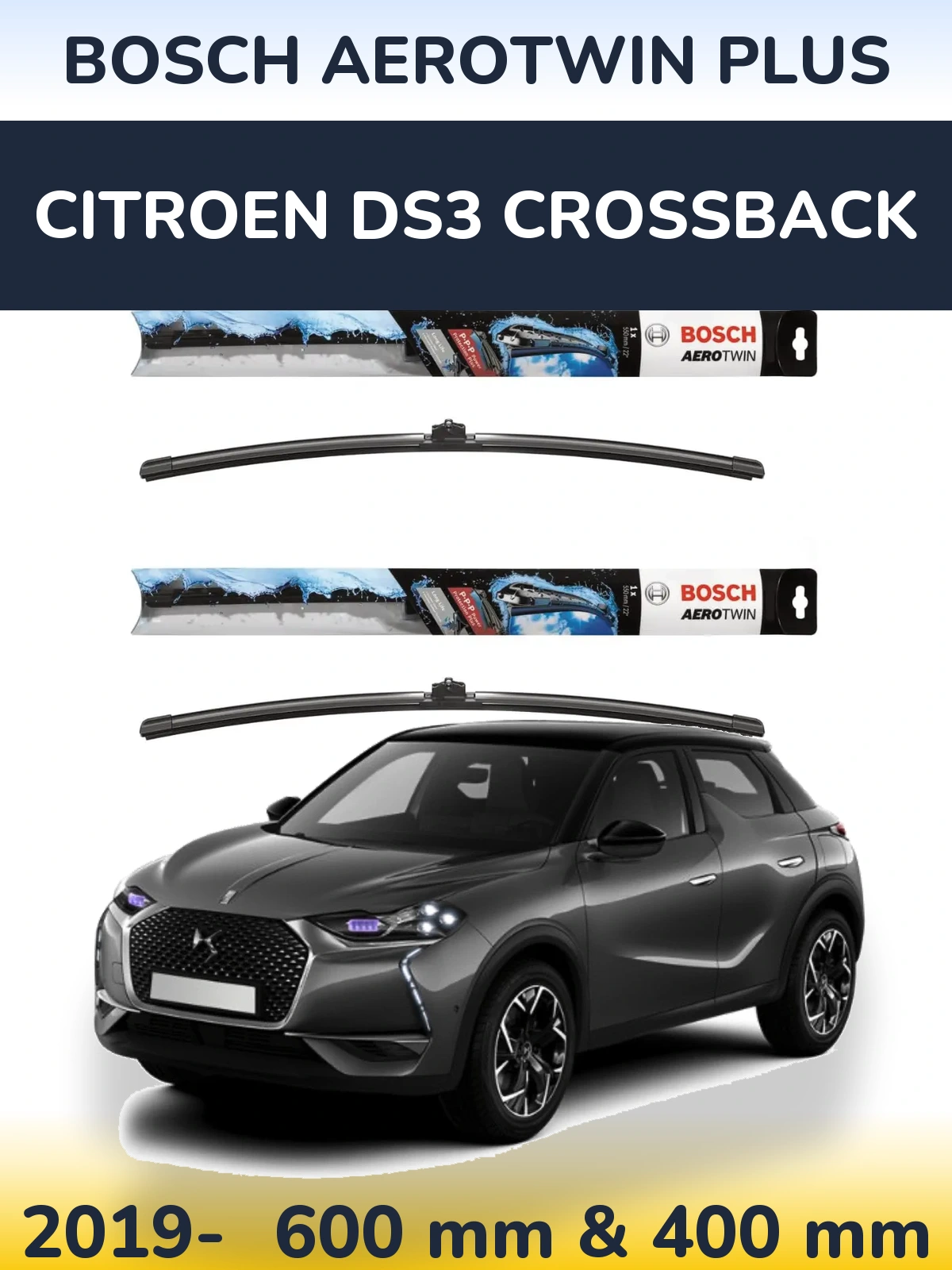 Torkarblad BOSCH AeroTwin Plus för Citroen DS3 Crossback