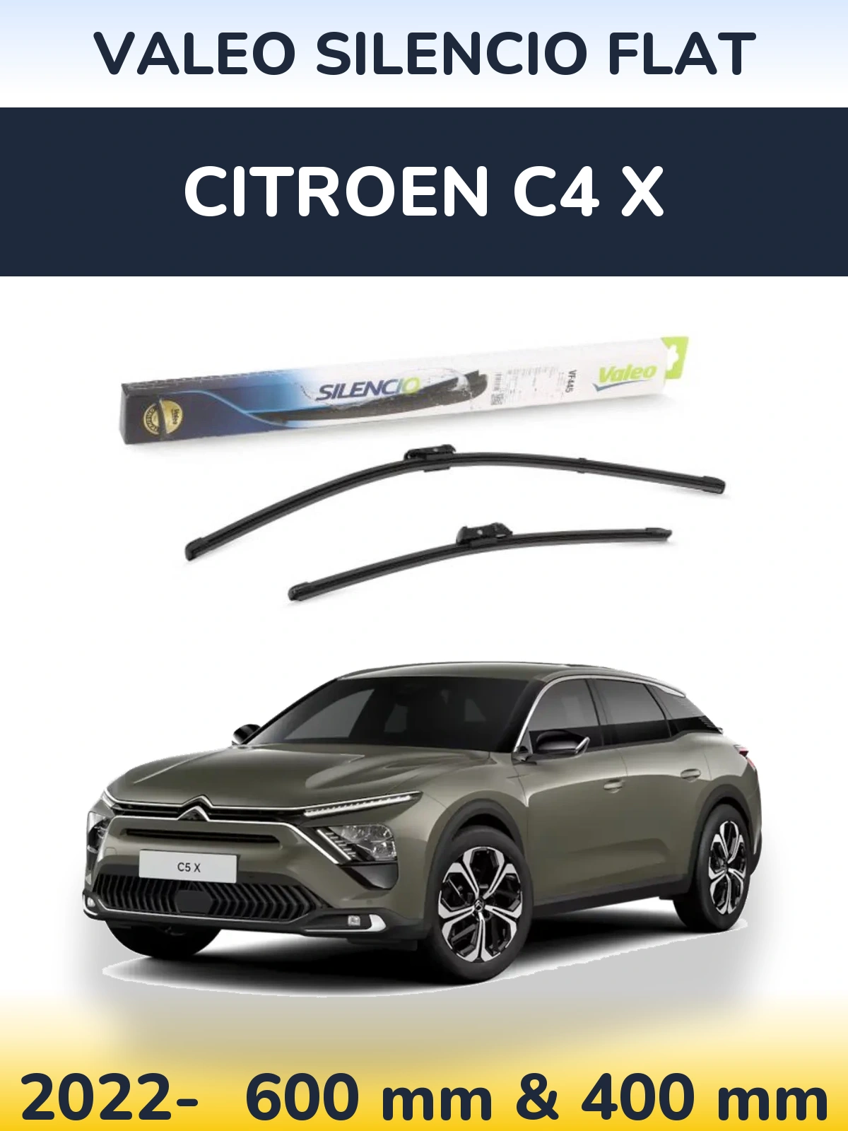 Torkarblad Valeo Silencio Flat för Citroen C4 X