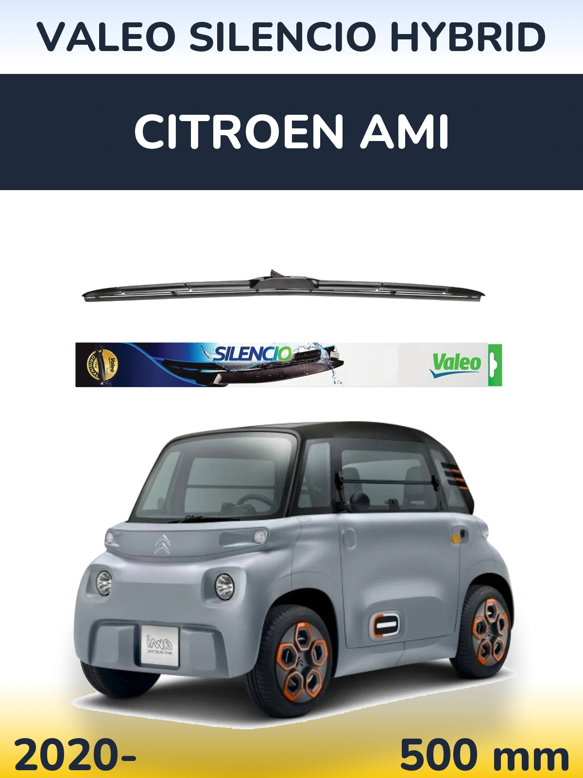 Torkarblad Valeo Silencio Hybrid för Citroen Ami