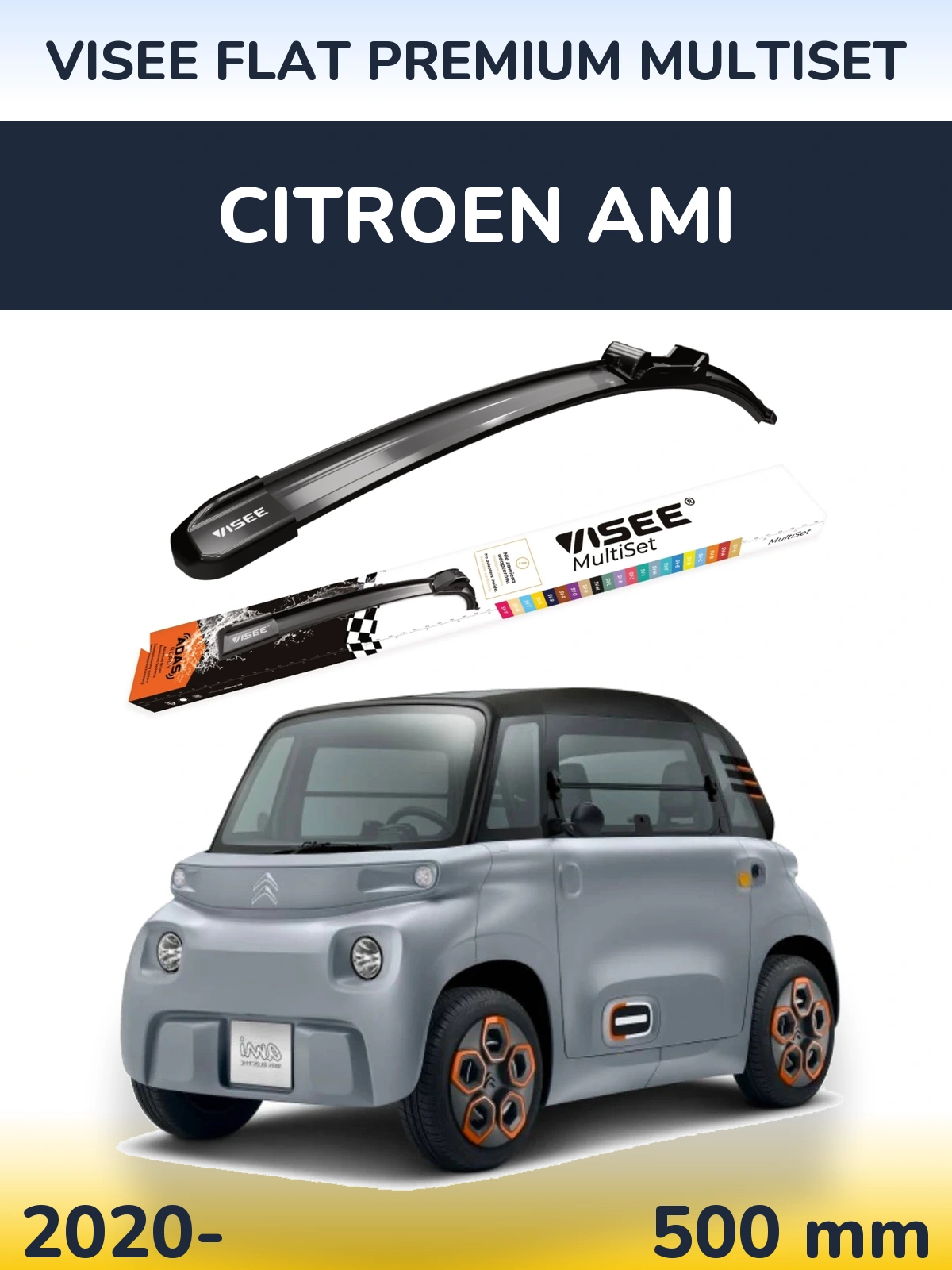 Torkarblad VISEE FLAT PREMIUM MultiSet för Citroen Ami