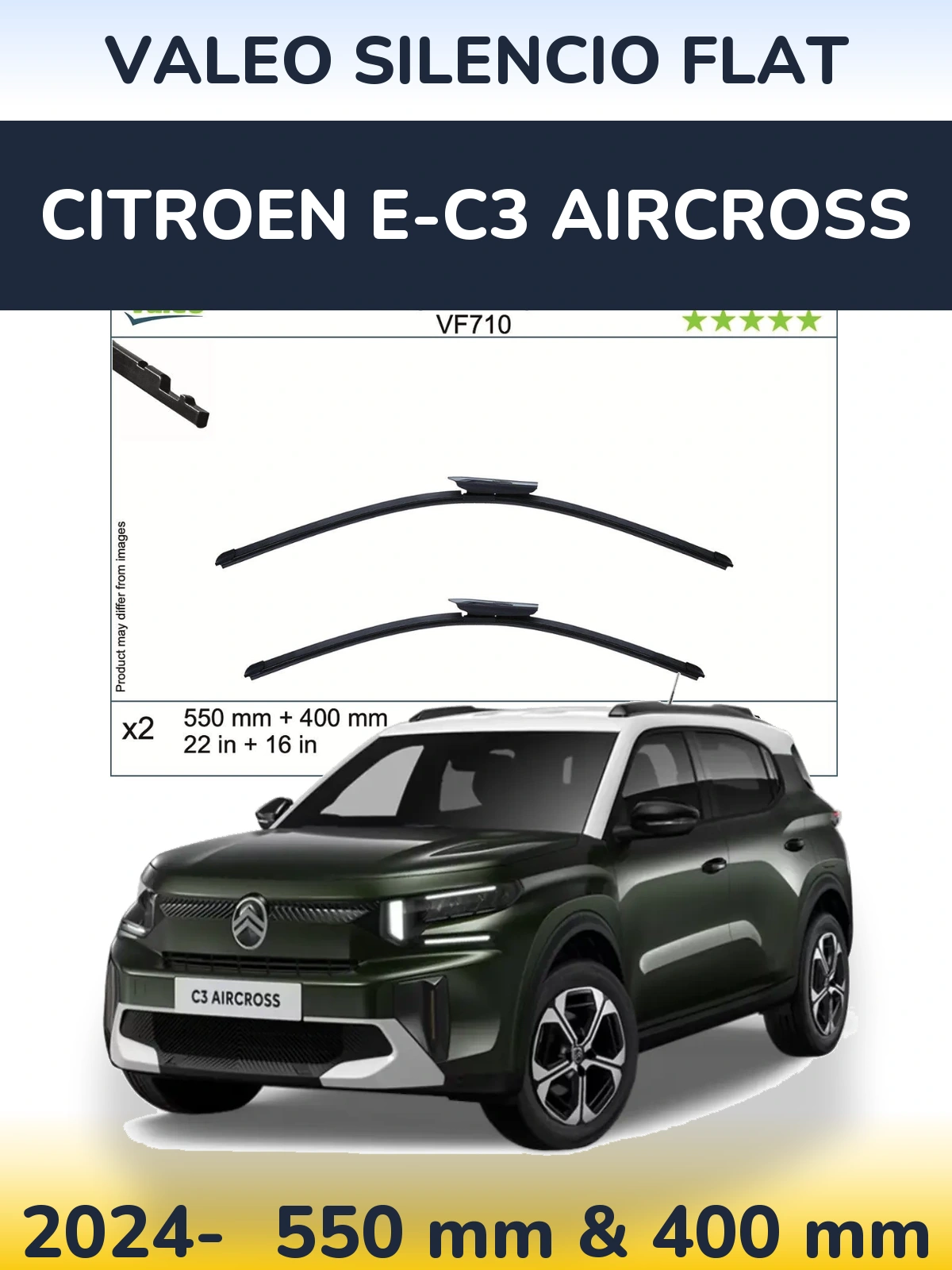Torkarblad Valeo Silencio Flat för Citroen e-C3 Aircross