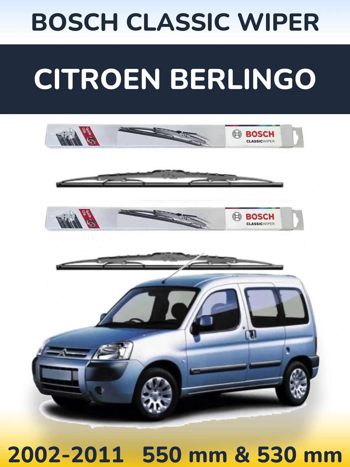 Torkarblad BOSCH Classic Wiper för Citroen Berlingo