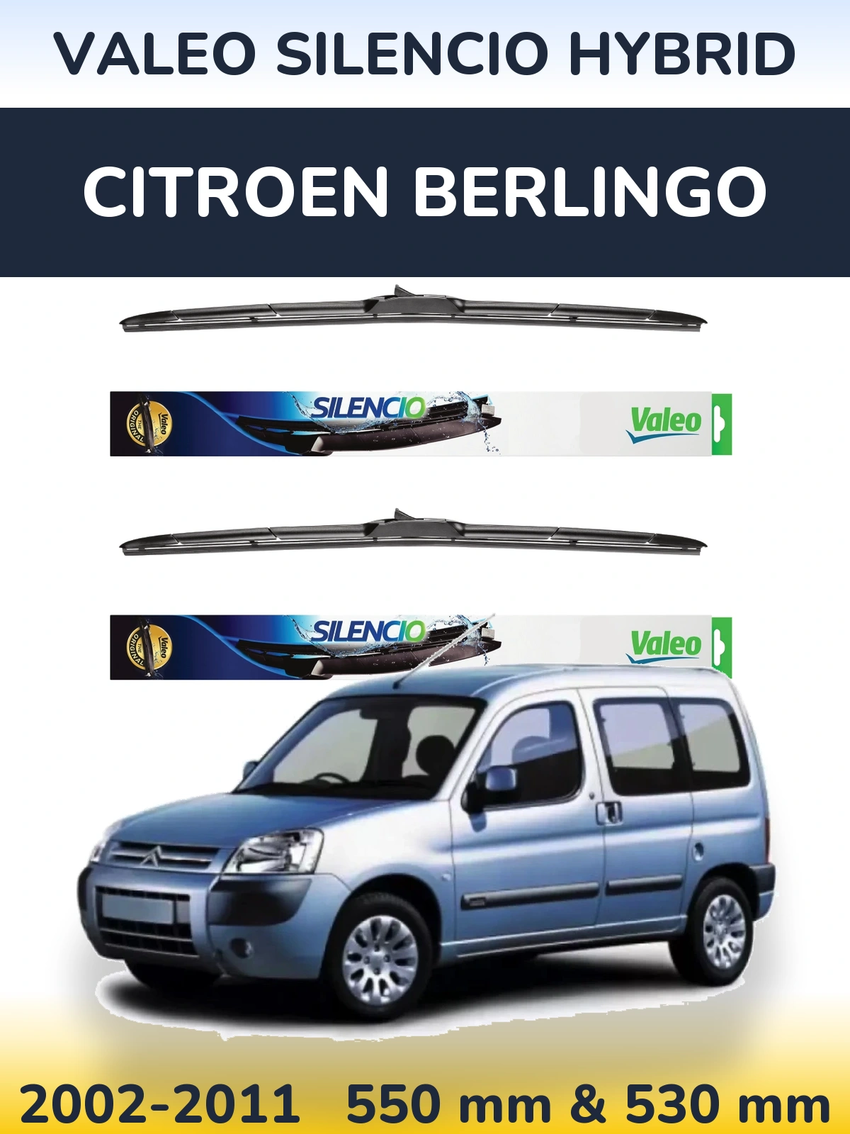 Torkarblad Valeo Silencio Hybrid för Citroen Berlingo