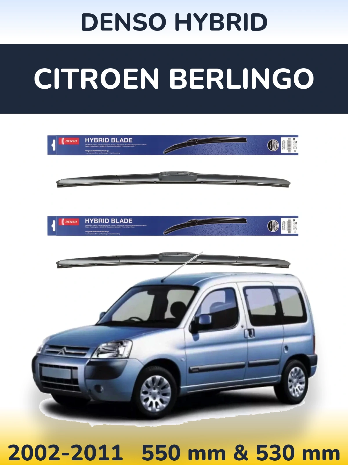 Torkarblad Denso Hybrid för Citroen Berlingo