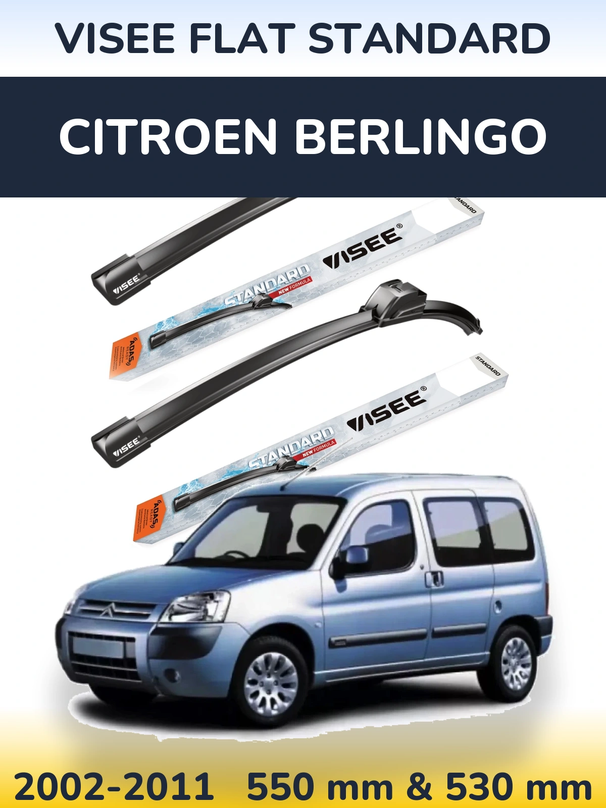 Torkarblad VISEE FLAT STANDARD för Citroen Berlingo