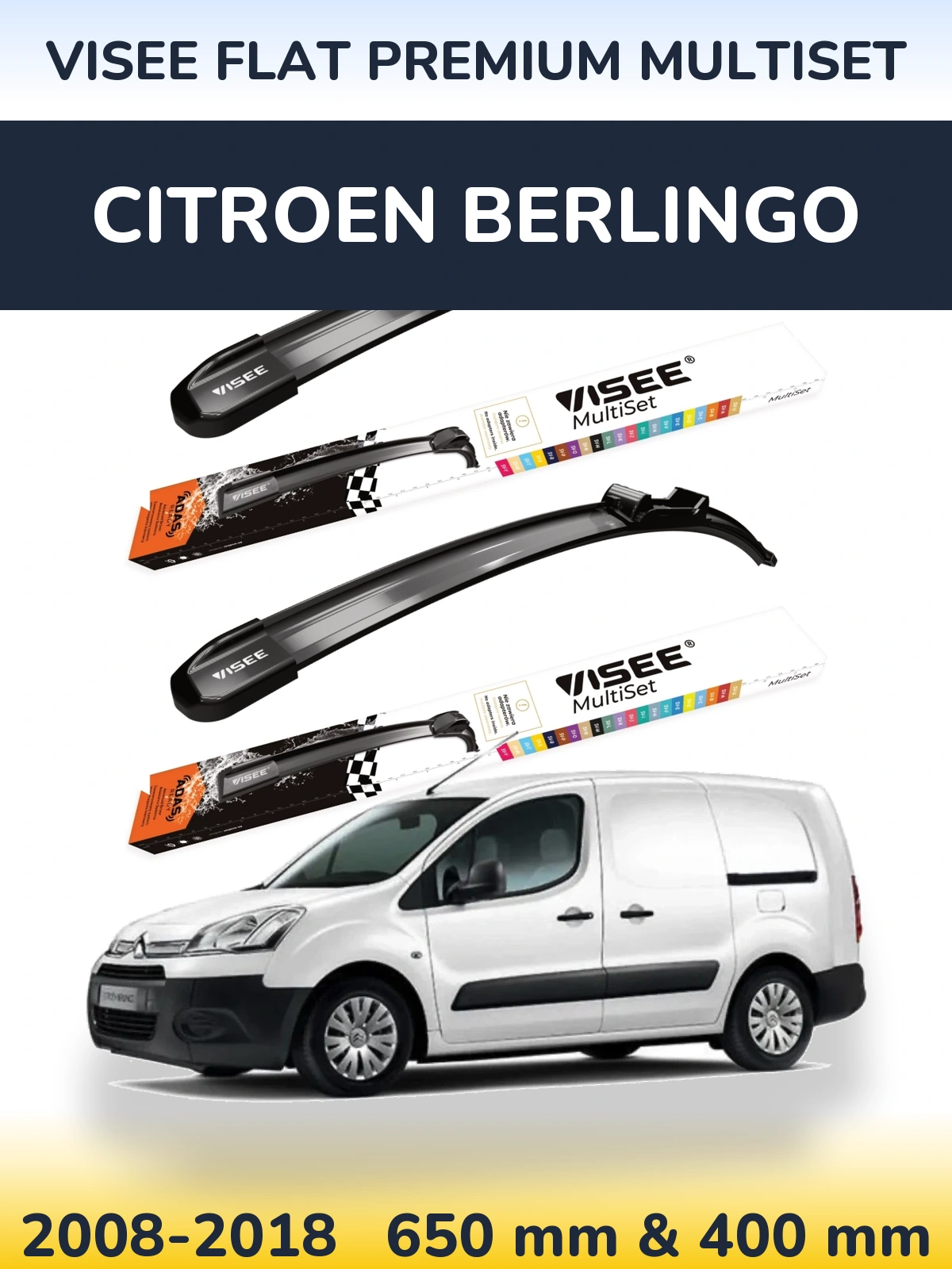 Torkarblad VISEE FLAT PREMIUM MultiSet för Citroen Berlingo