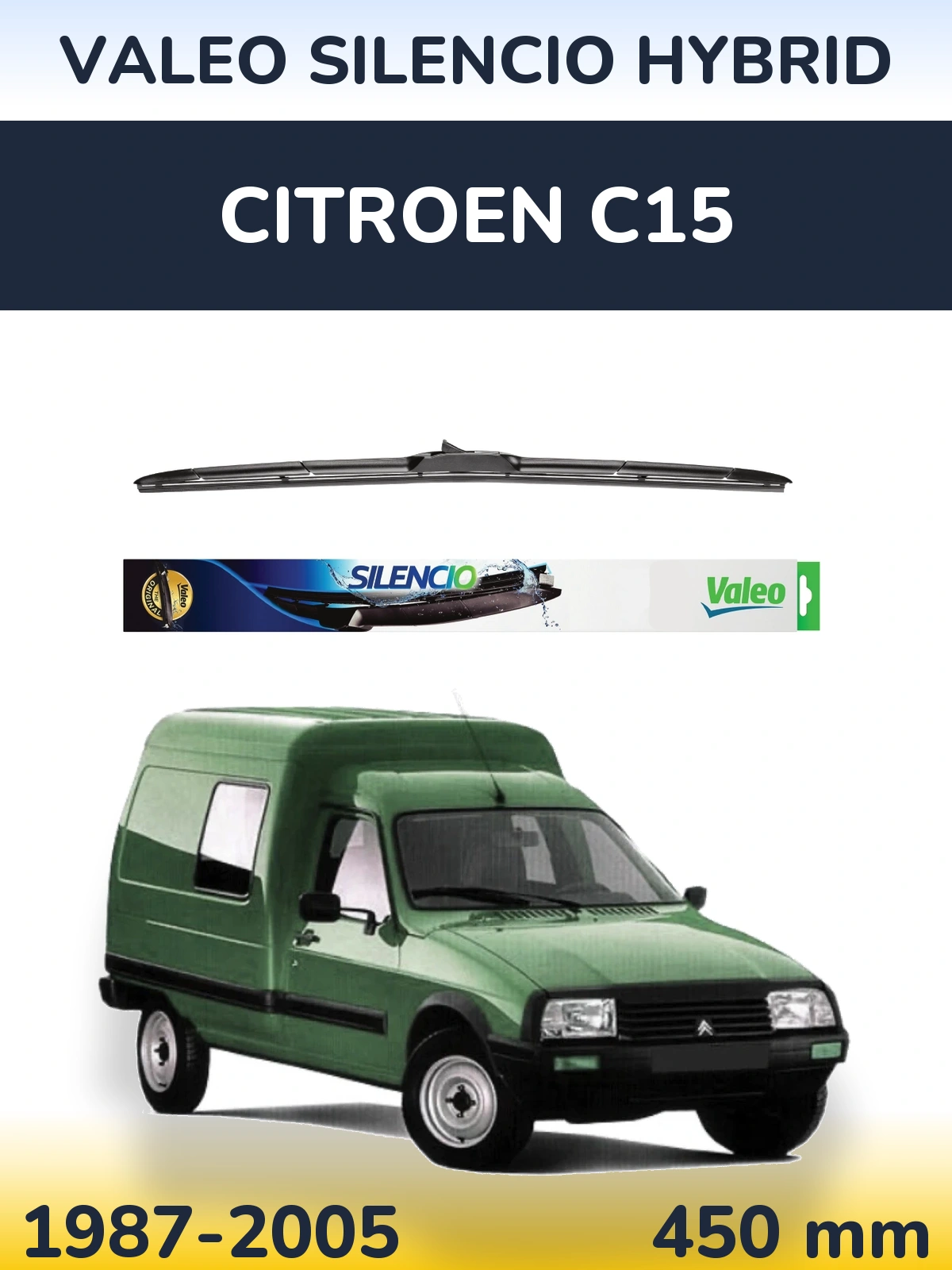 Torkarblad Valeo Silencio Hybrid för Citroen C15