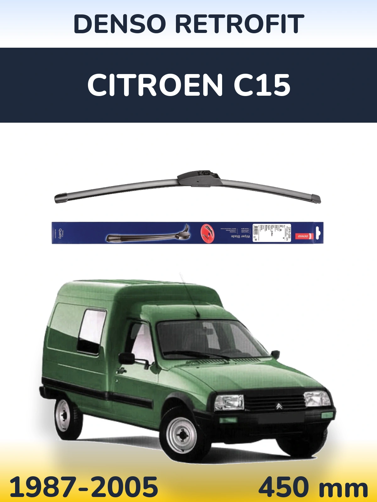 Torkarblad Denso Retrofit för Citroen C15